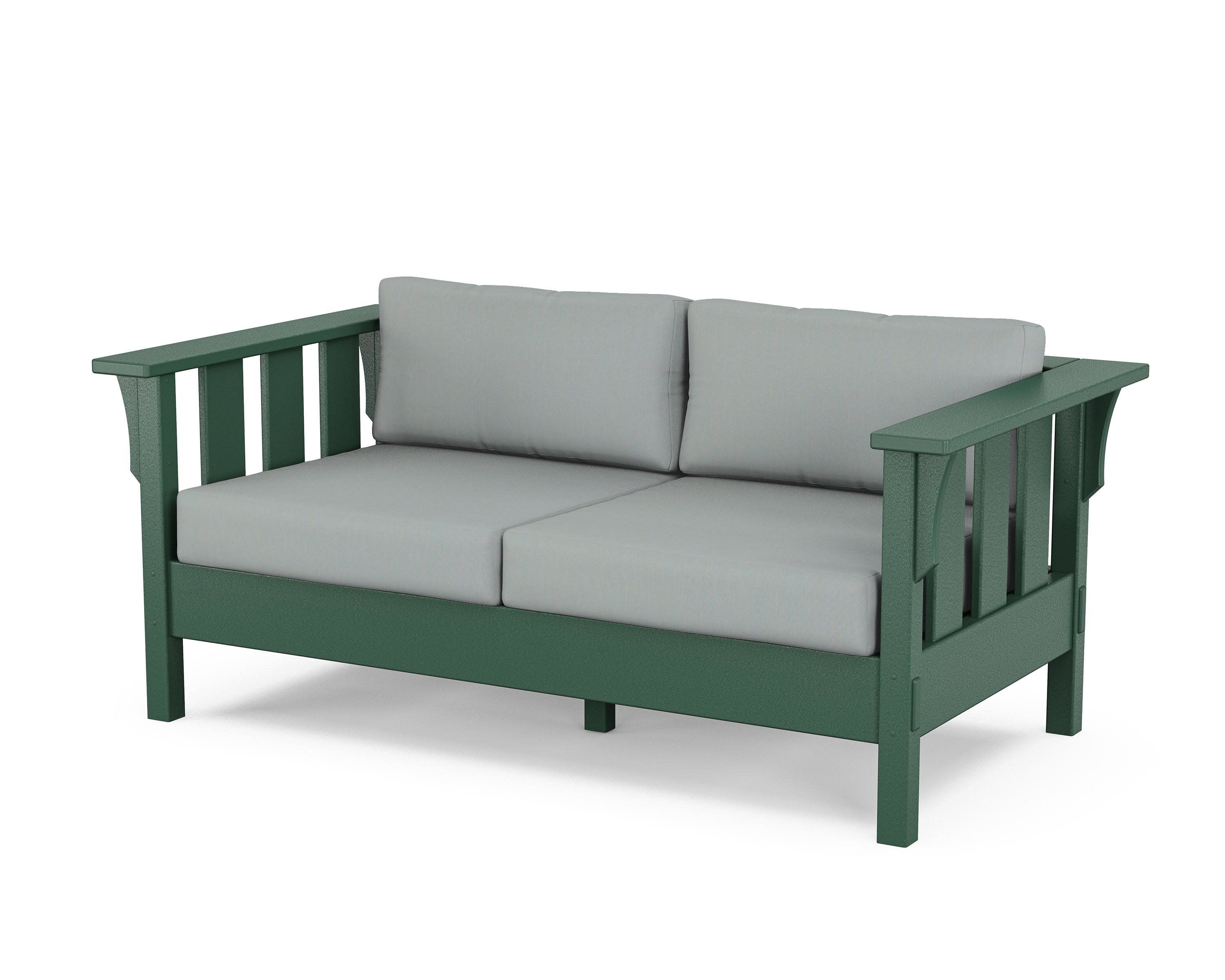 Acadia Deep Seating Loveseat in Green / Spa