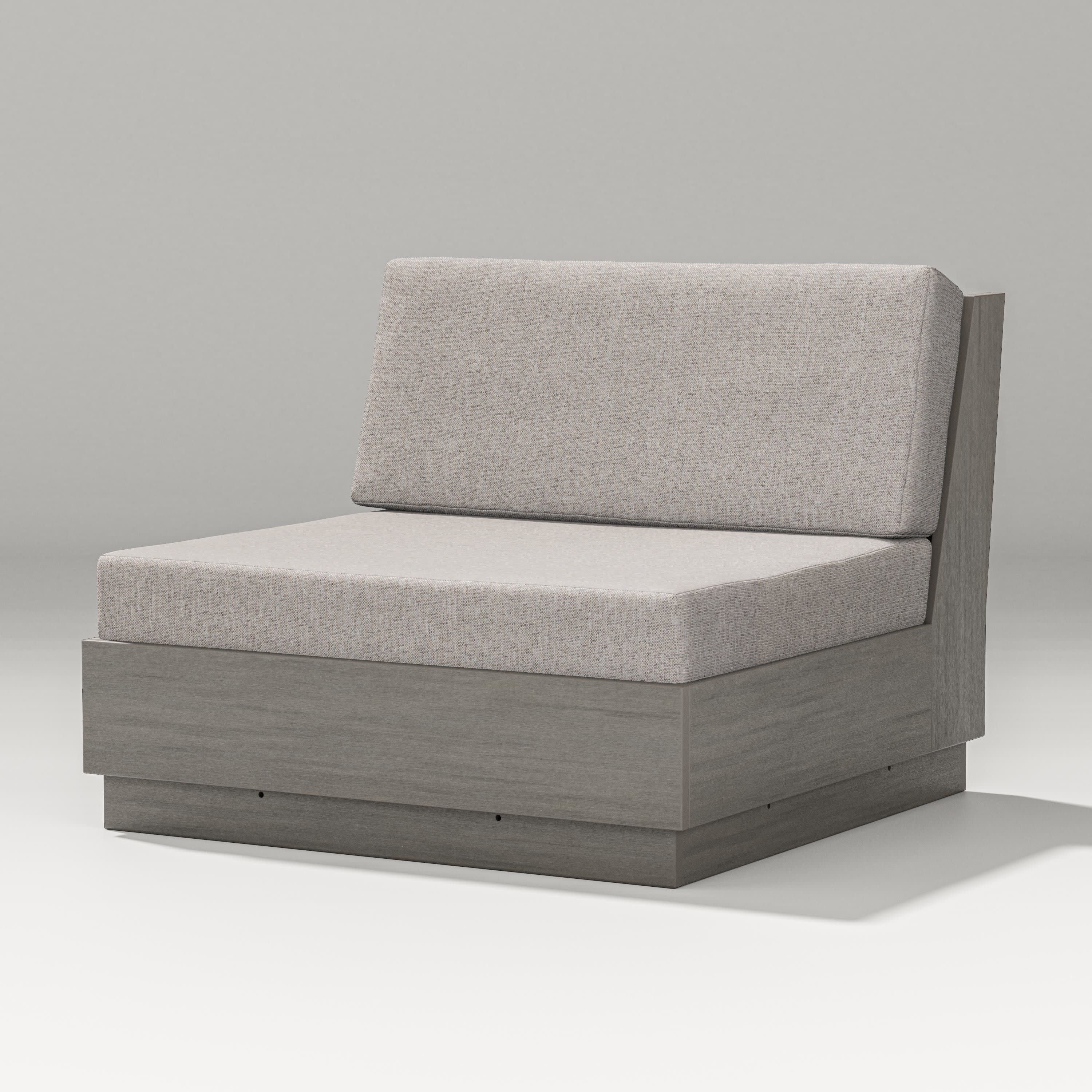 Elevate Modular Armless Chair in Driftwood / Weathered Tweed