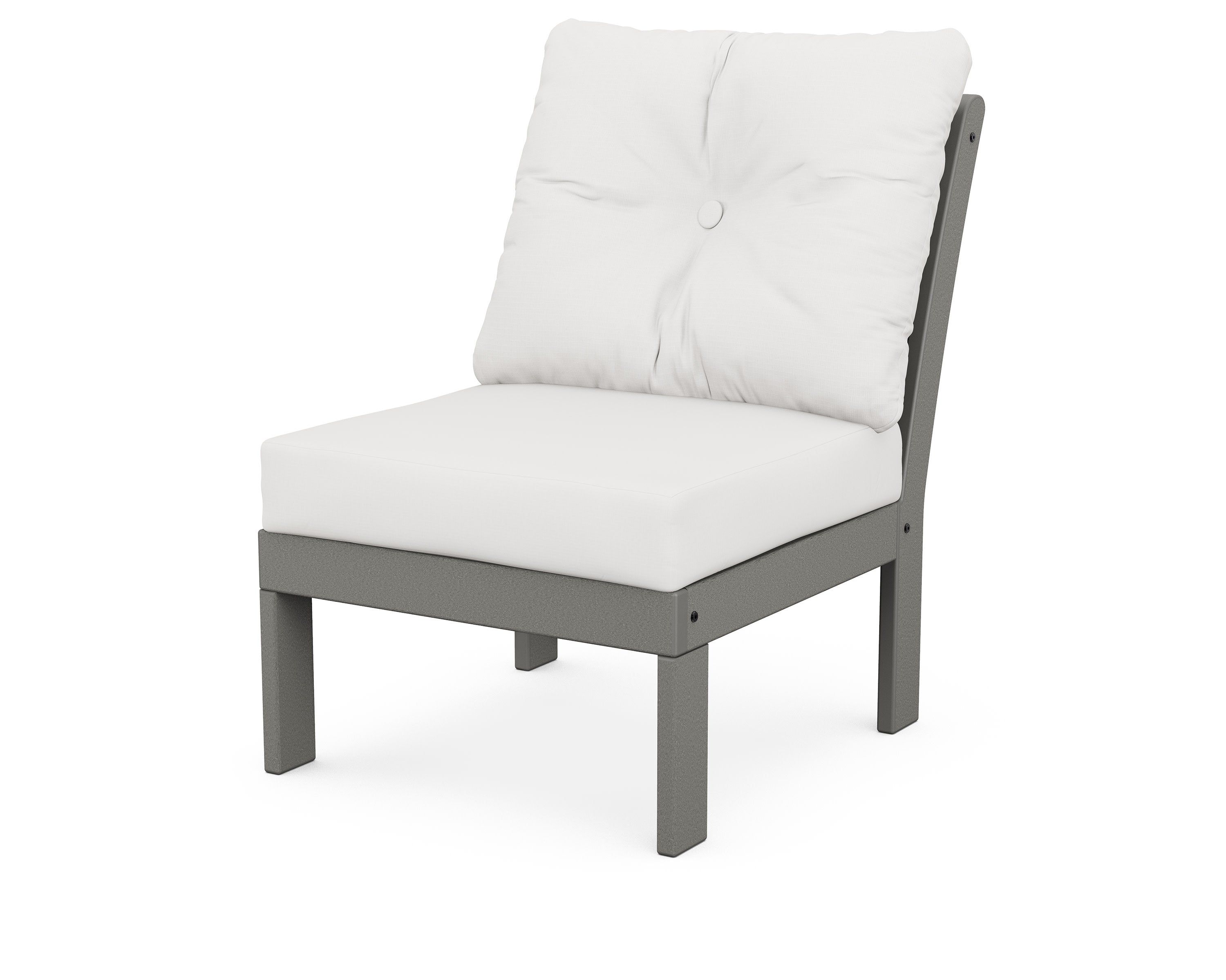 Vineyard Modular Armless Chair in Slate Grey / Natural Linen