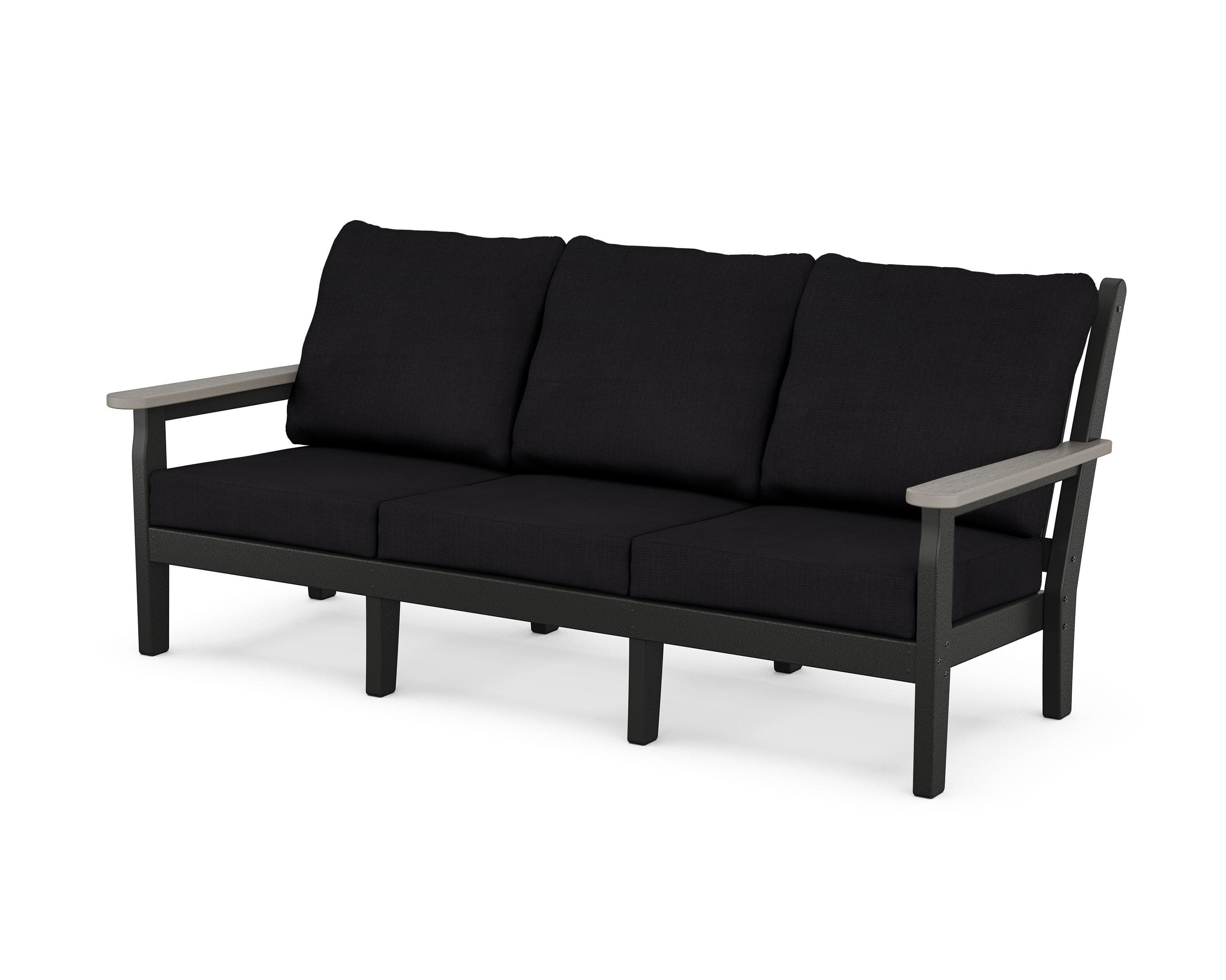 Chippendale Deep Seating Sofa in Black / Driftwood / Midnight Linen