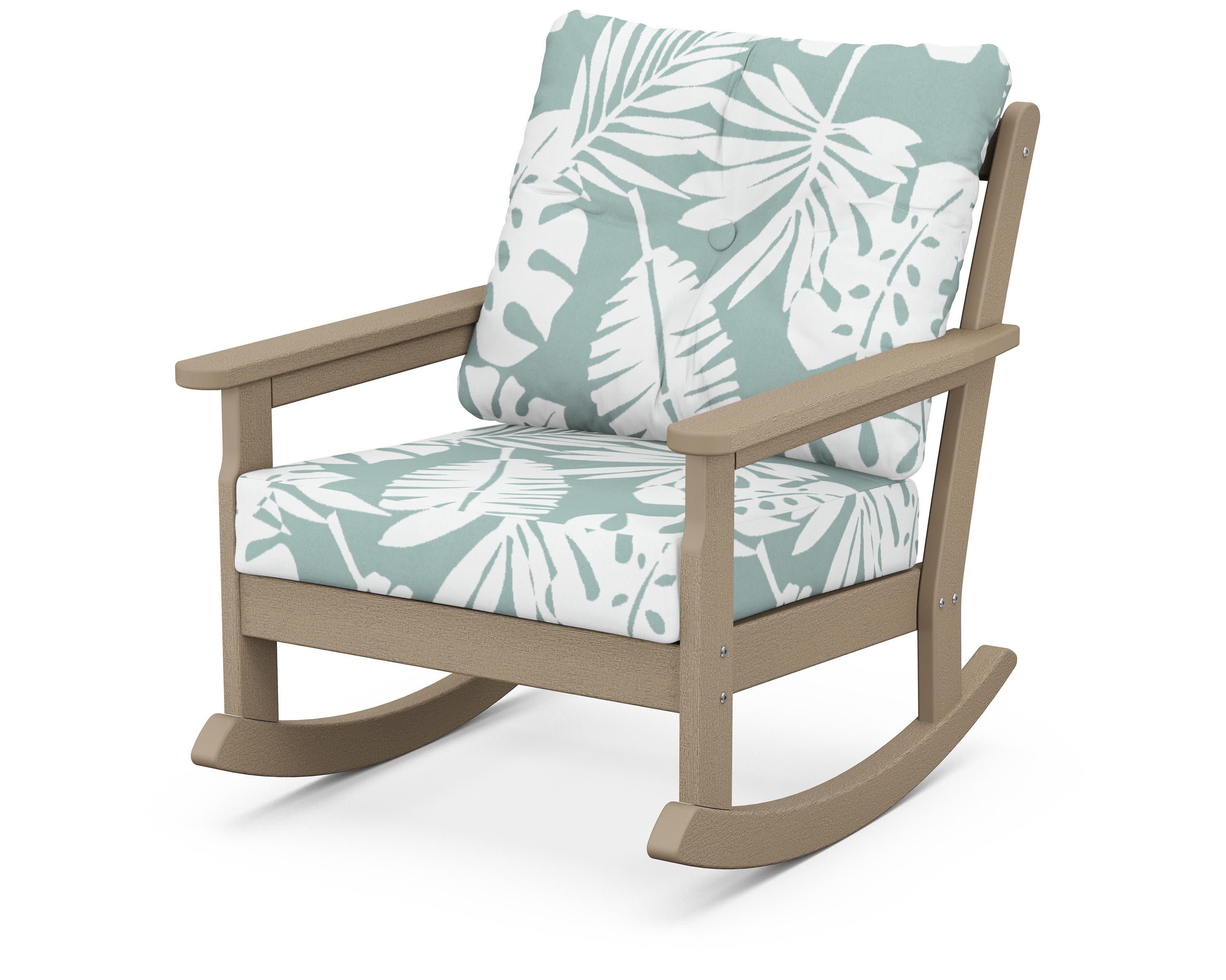 Vineyard Deep Seating Rocking Chair in Vintage Sahara / Leaf Glacier Spa
