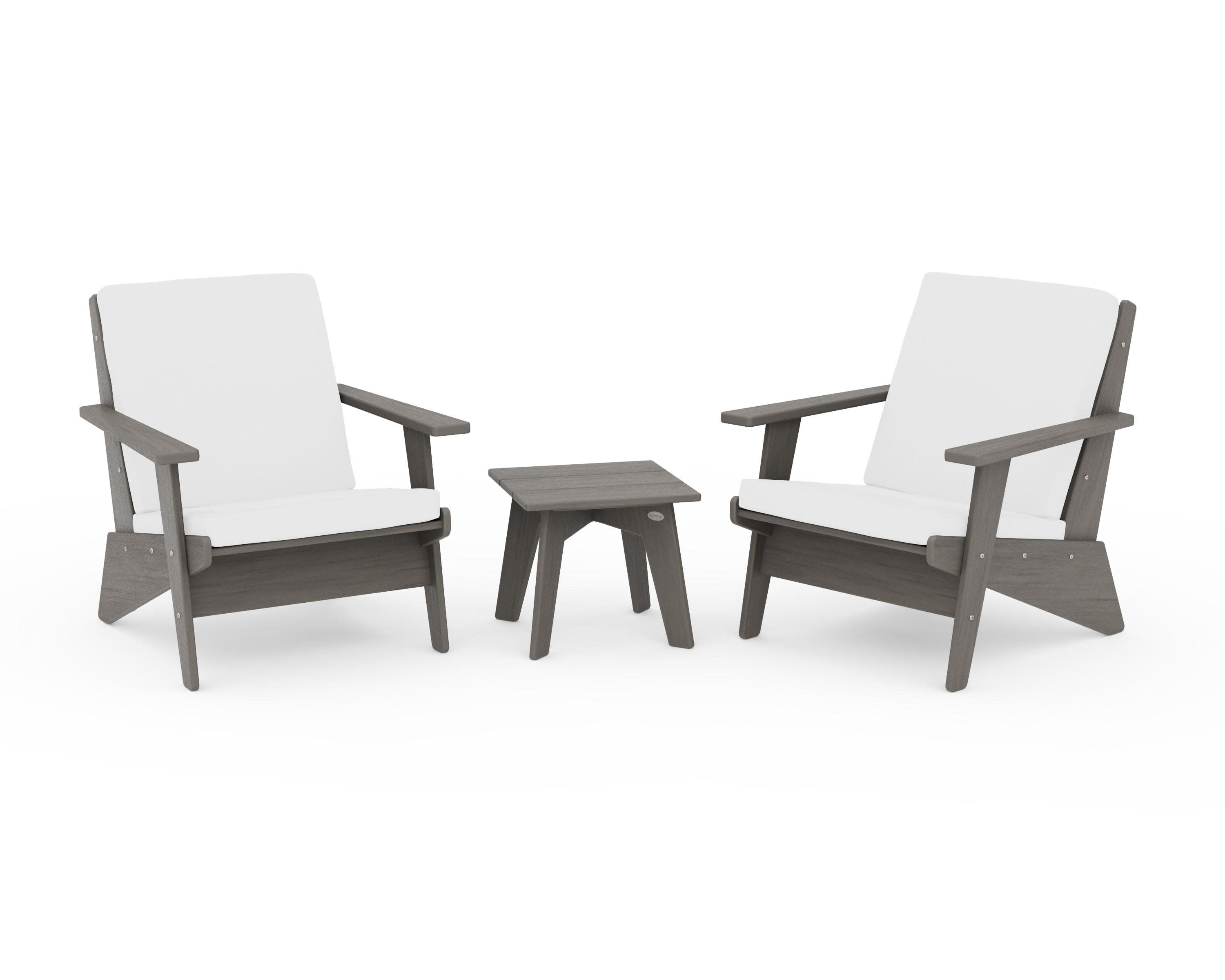 Riviera Modern Lounge 3-Piece Set in Driftwood / Natural