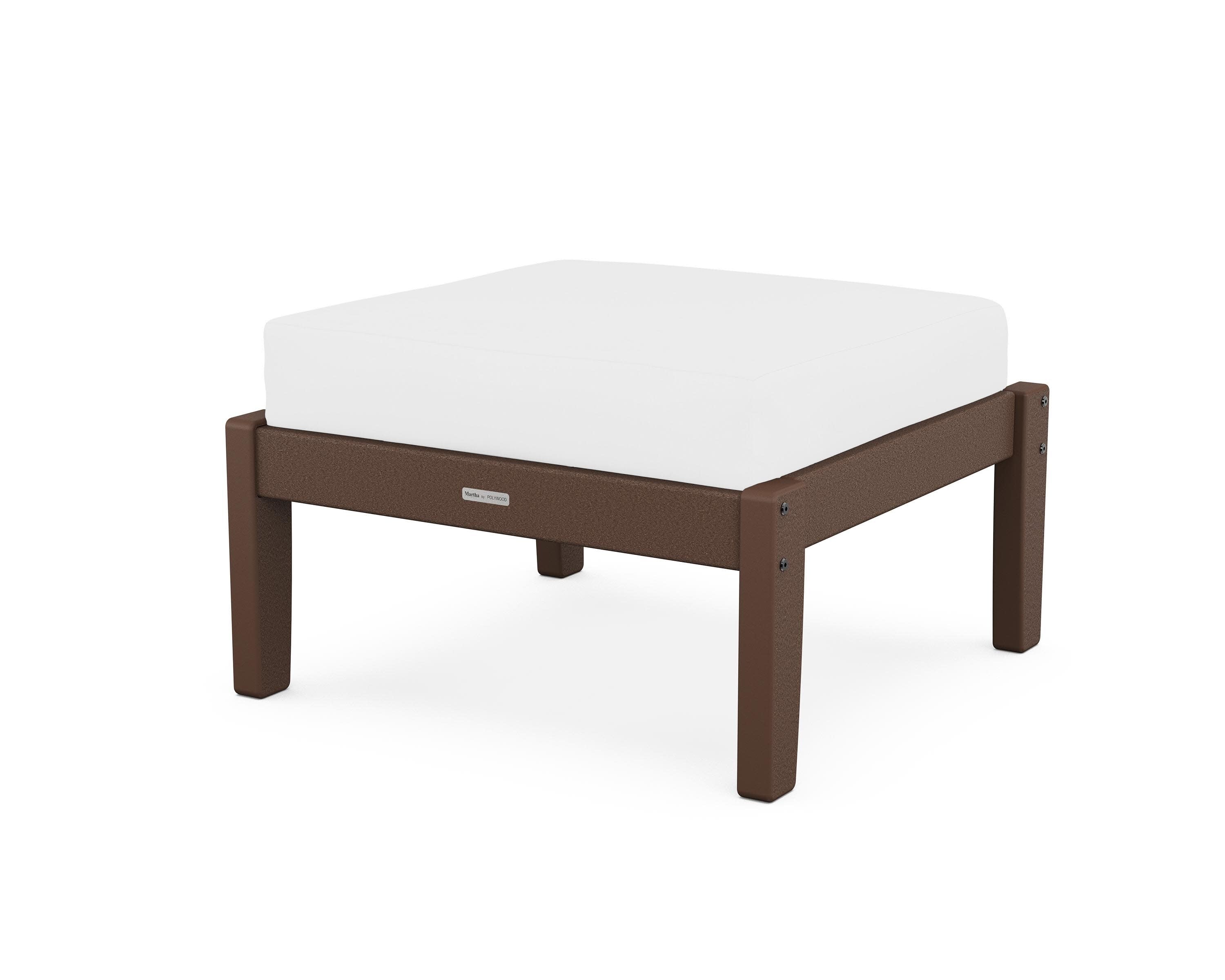 Chinoiserie Deep Seating Ottoman in Mahogany / Natural