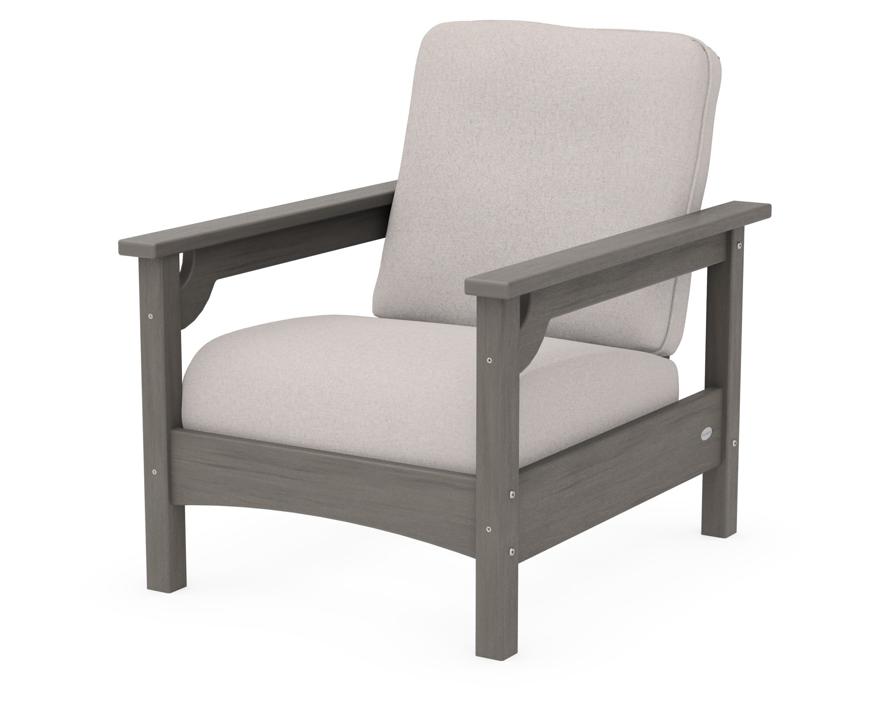 Club Chair in Driftwood / Dune Burlap