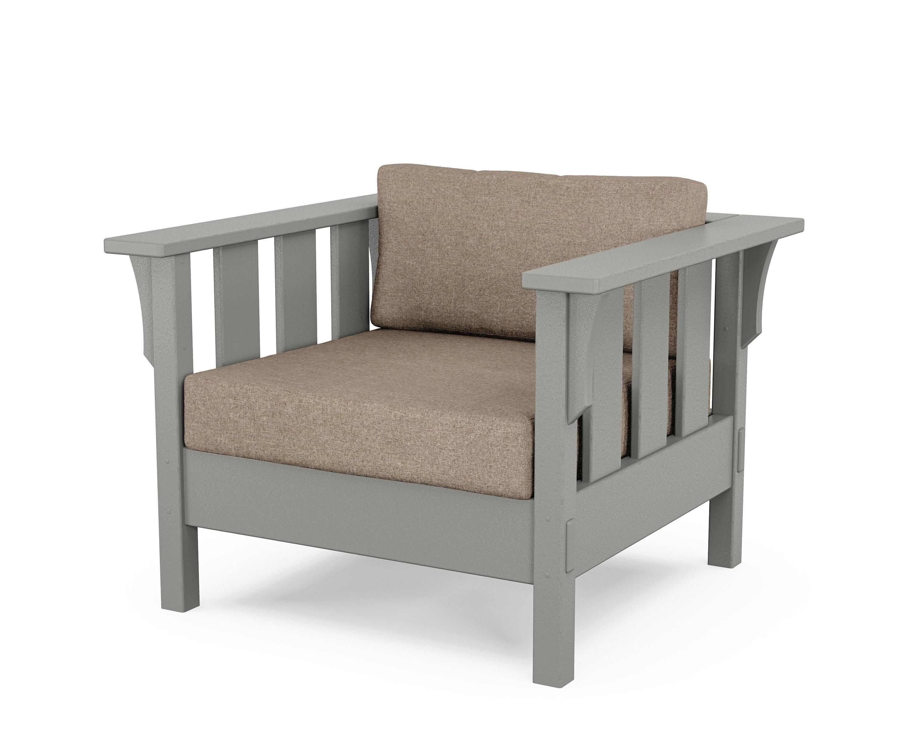 Acadia Deep Seating Chair in Slate Grey / Spiced Burlap