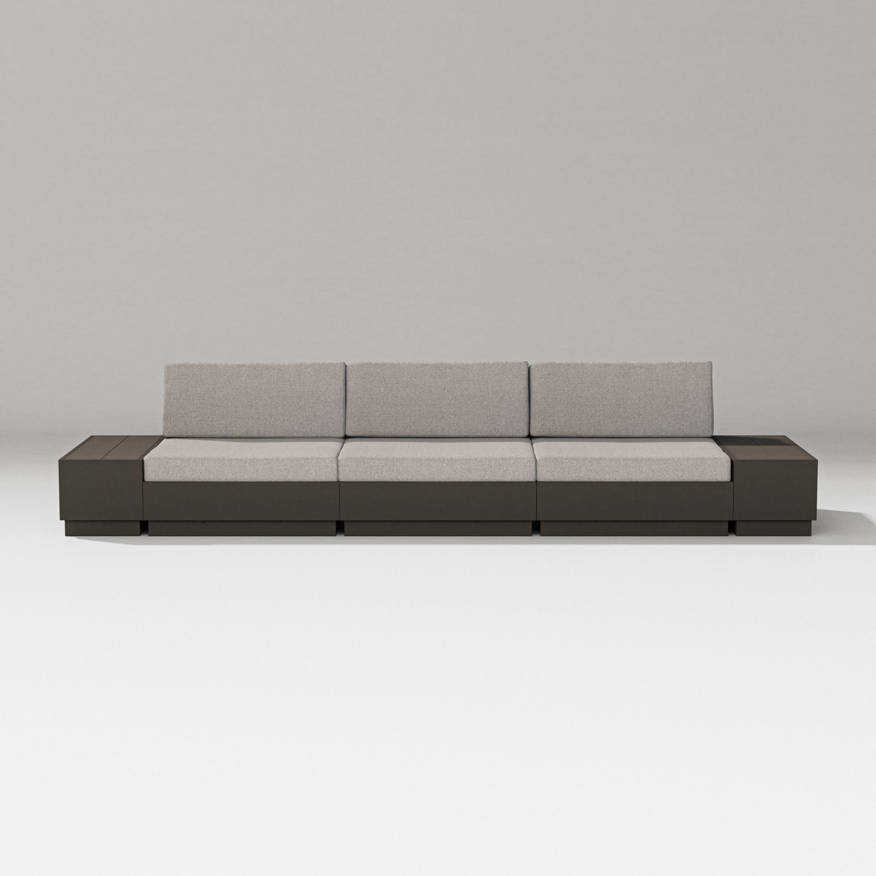 Elevate Straight Sectional in Vintage Coffee / Weathered Tweed