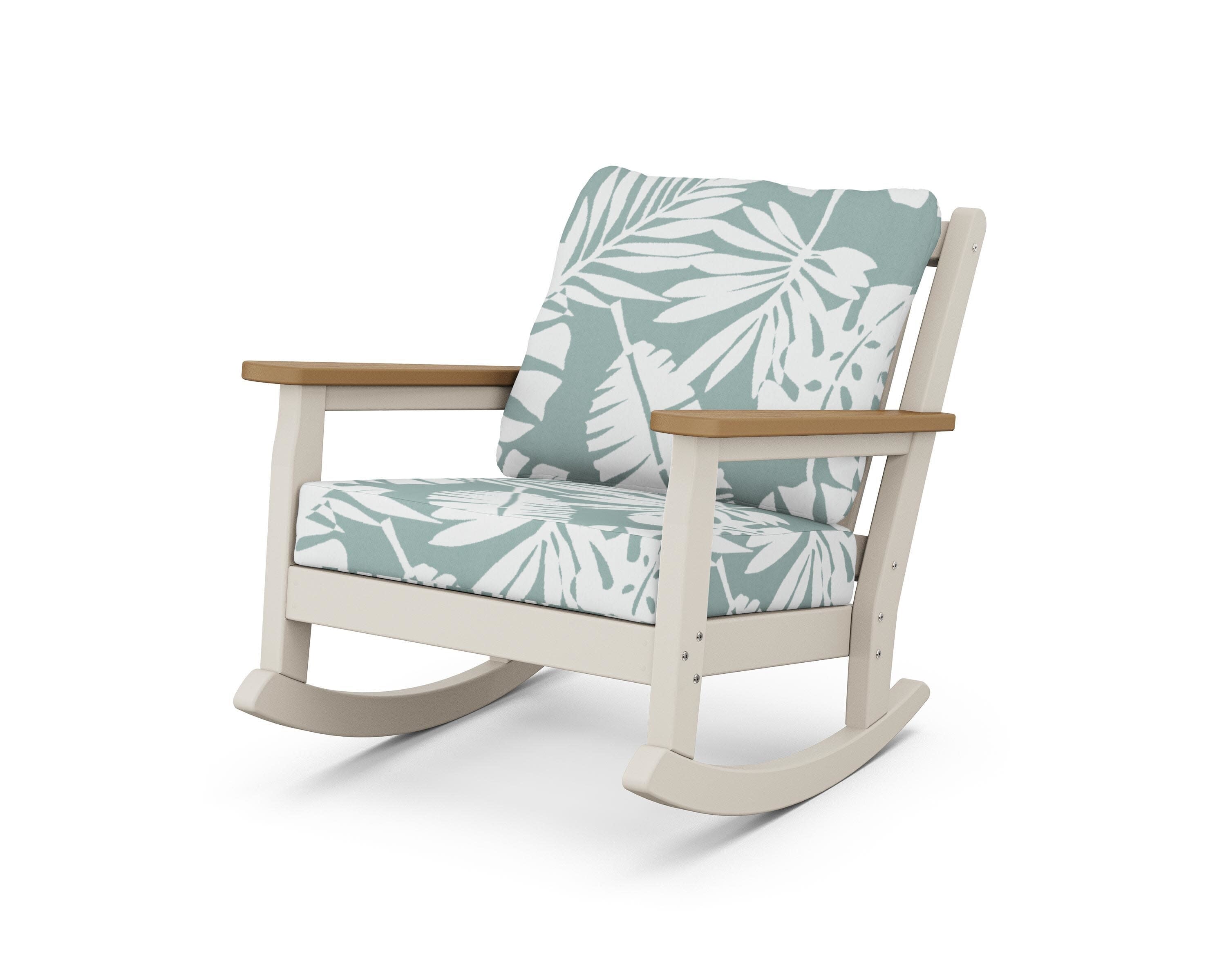 Chippendale Deep Seating Rocking Chair in Sand / Natural / Leaf Glacier Spa