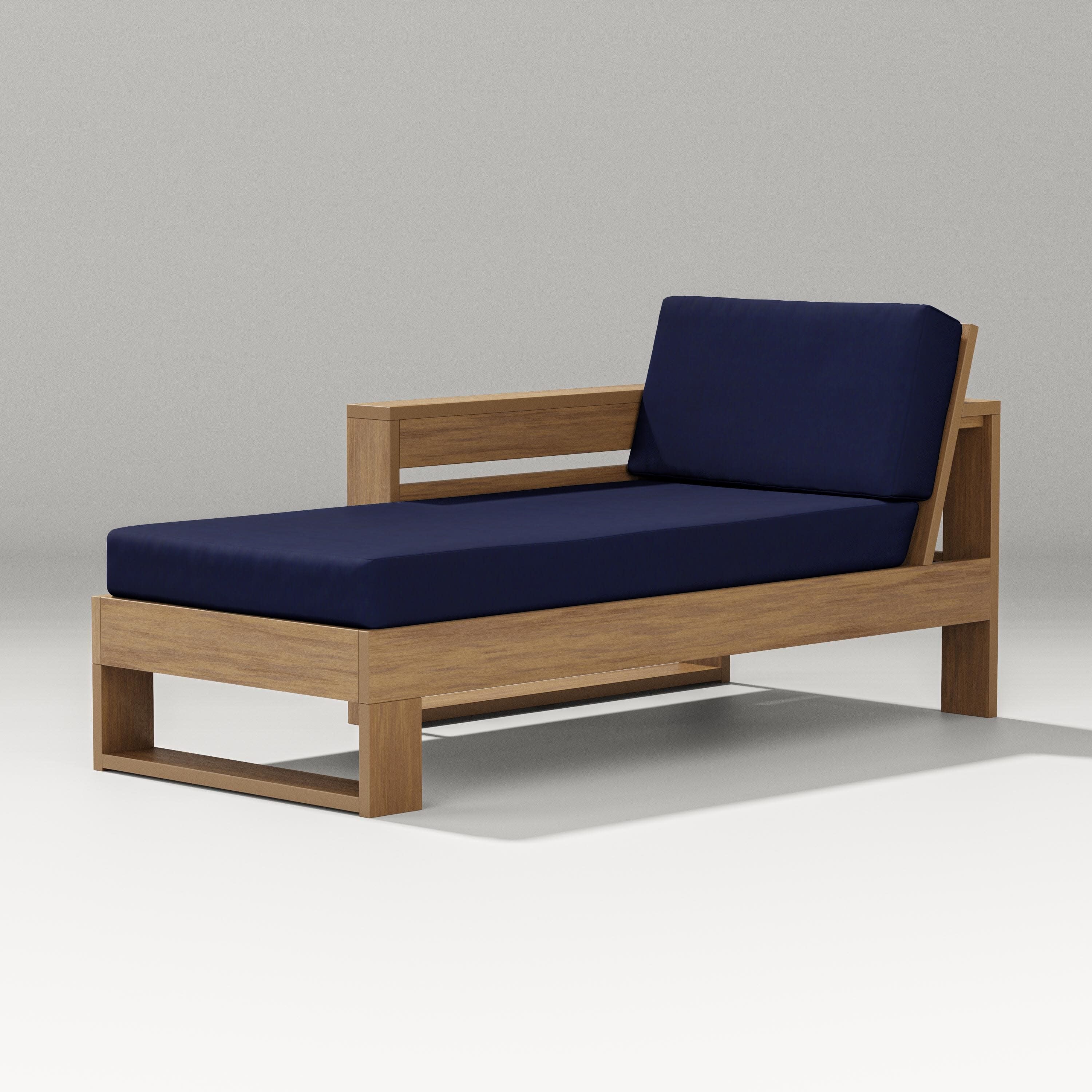Latitude Modular Left Arm Chaise in Natural / Navy