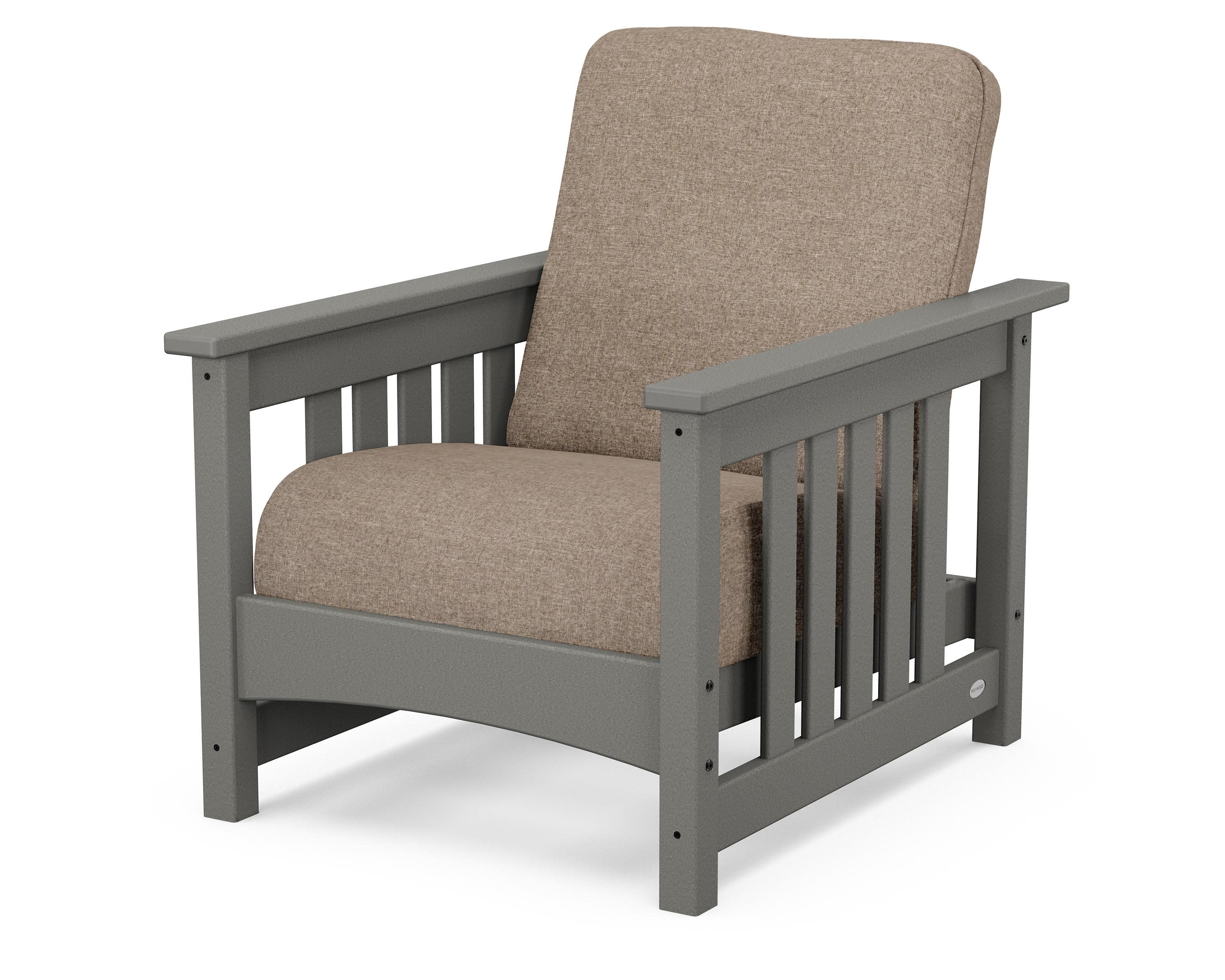 Club Mission Chair in Slate Grey / Spiced Burlap