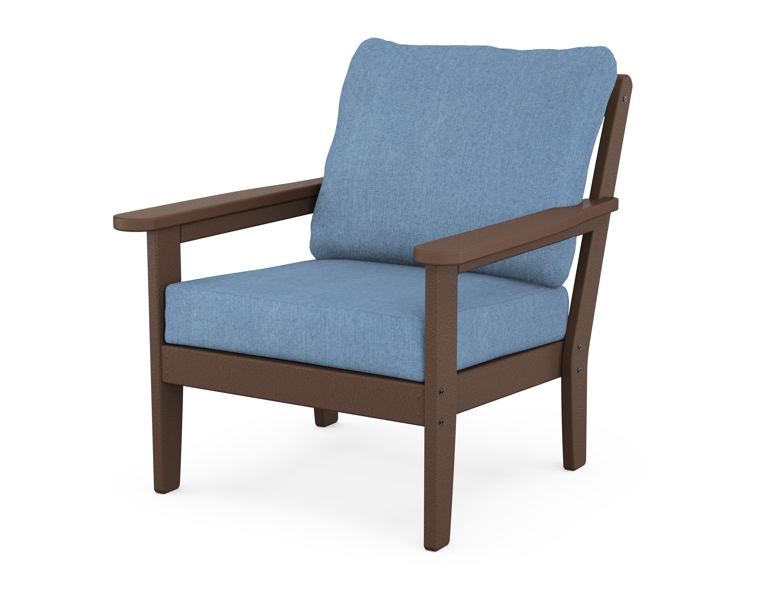 Cottage Deep Seating Chair in Mahogany / Sky Blue