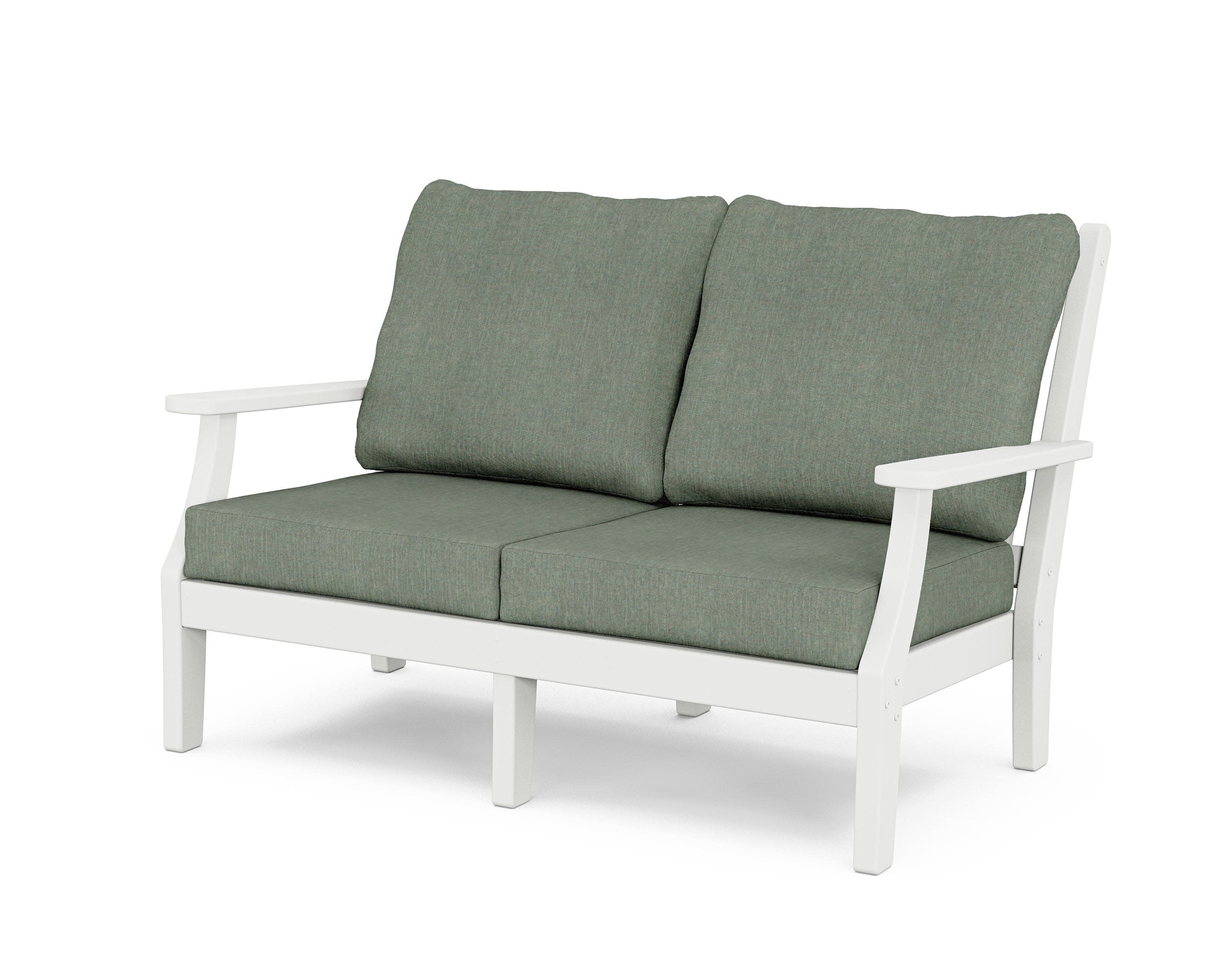 Wovendale Deep Seating Loveseat in White / Cast Sage