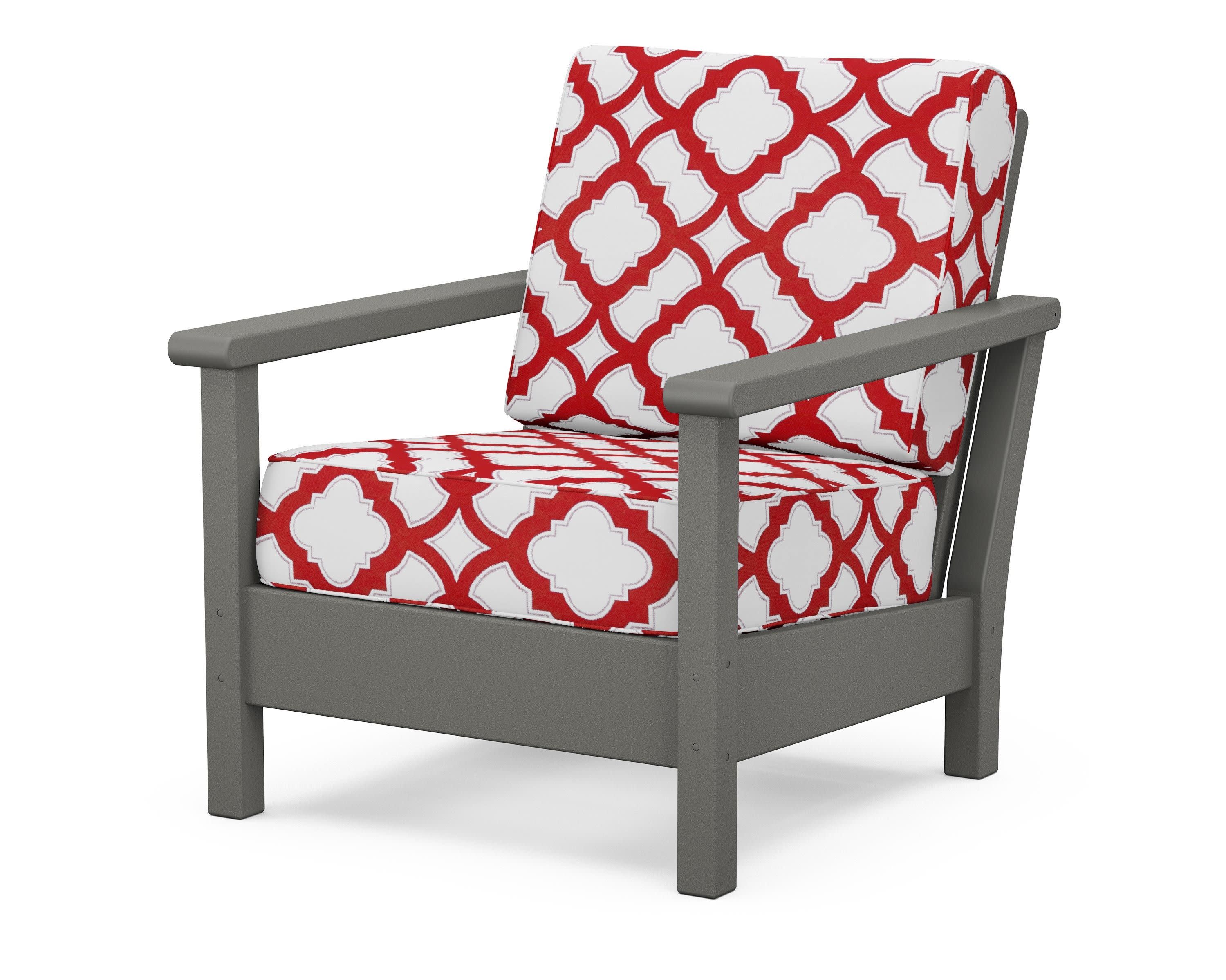 Harbour Deep Seating Chair in Slate Grey / Trellis Crimson