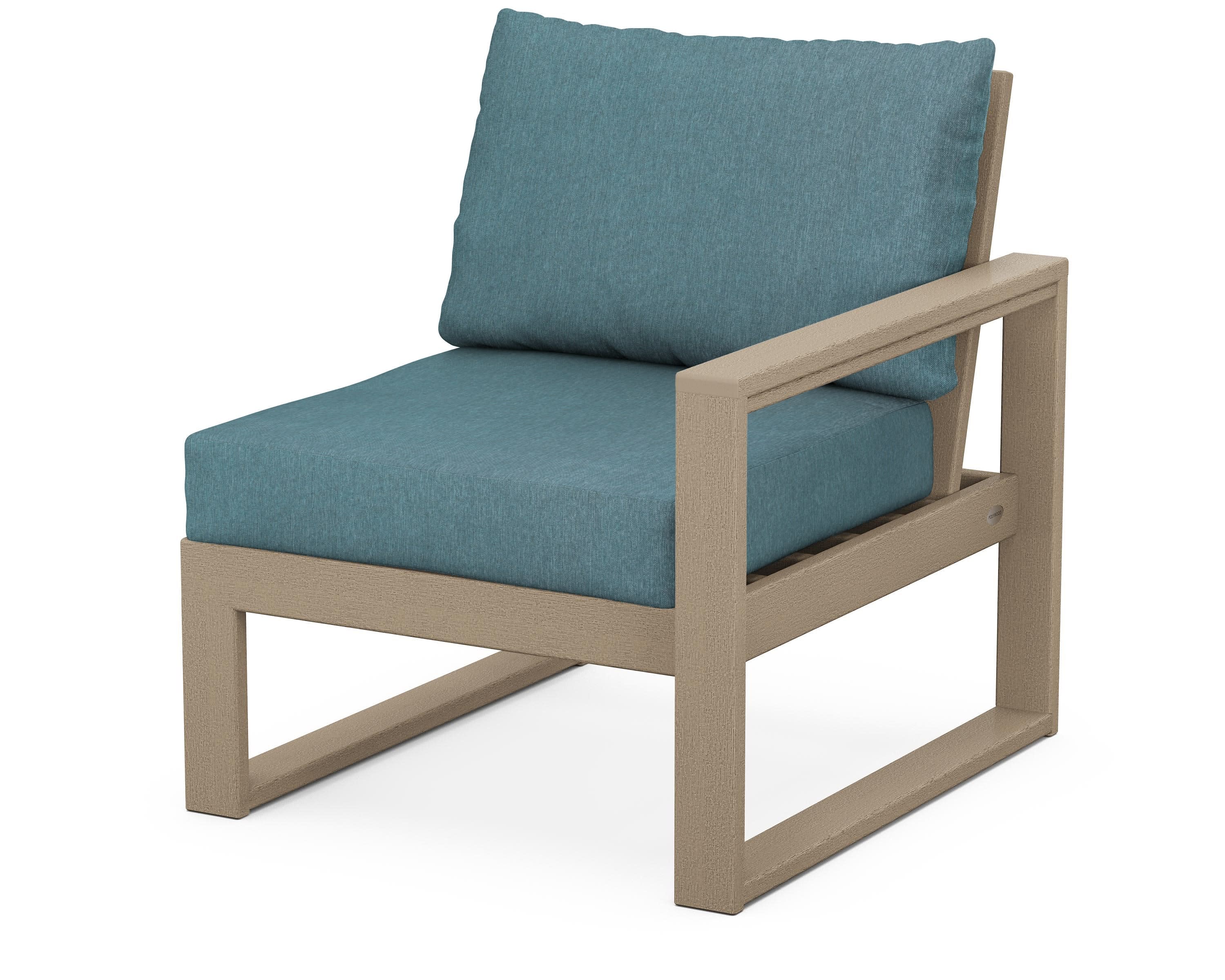 EDGE Modular Right Arm Chair in Vintage Sahara / Ocean Teal