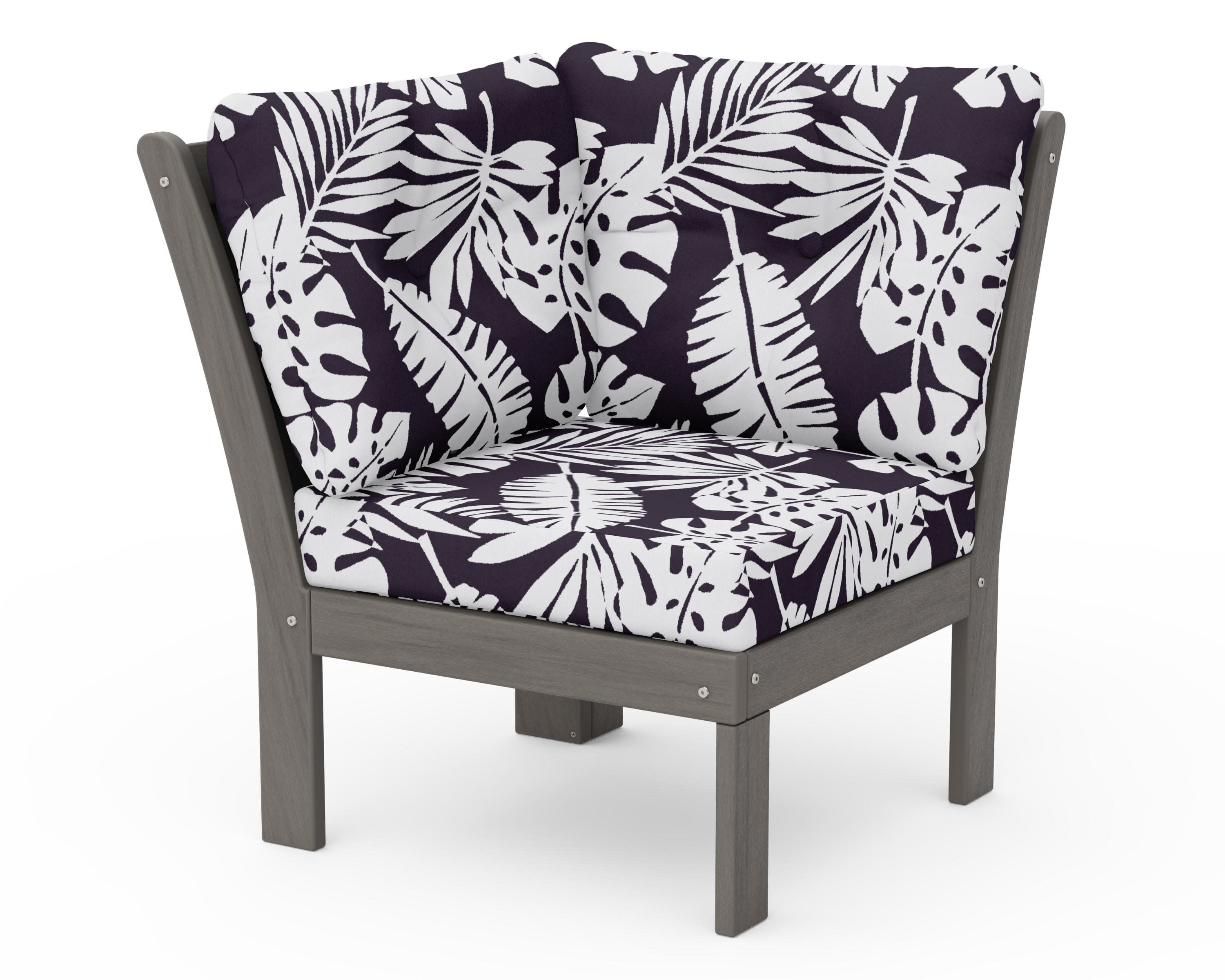 Vineyard Modular Corner Chair in Driftwood / Leaf Navy