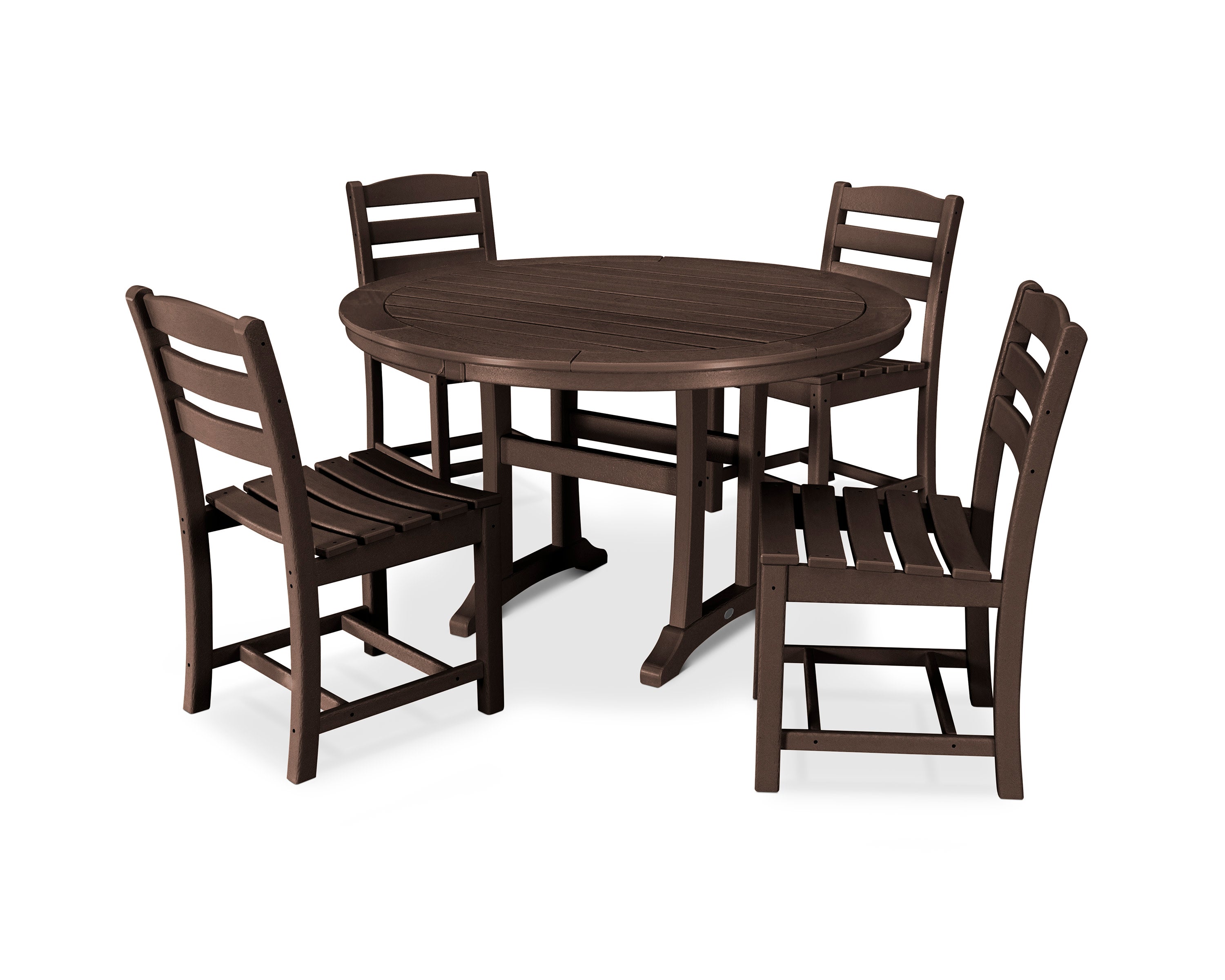 La Casa Caf 5-Piece Side Chair Dining Set in Mahogany