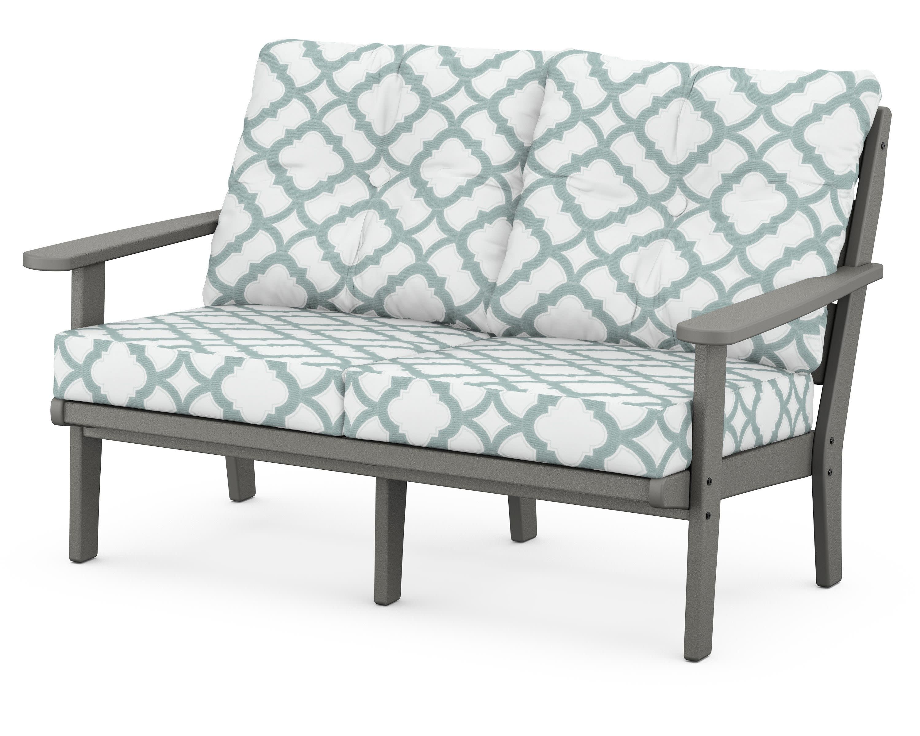 Lakeside Deep Seating Loveseat in Slate Grey / Trellis Glacier Spa