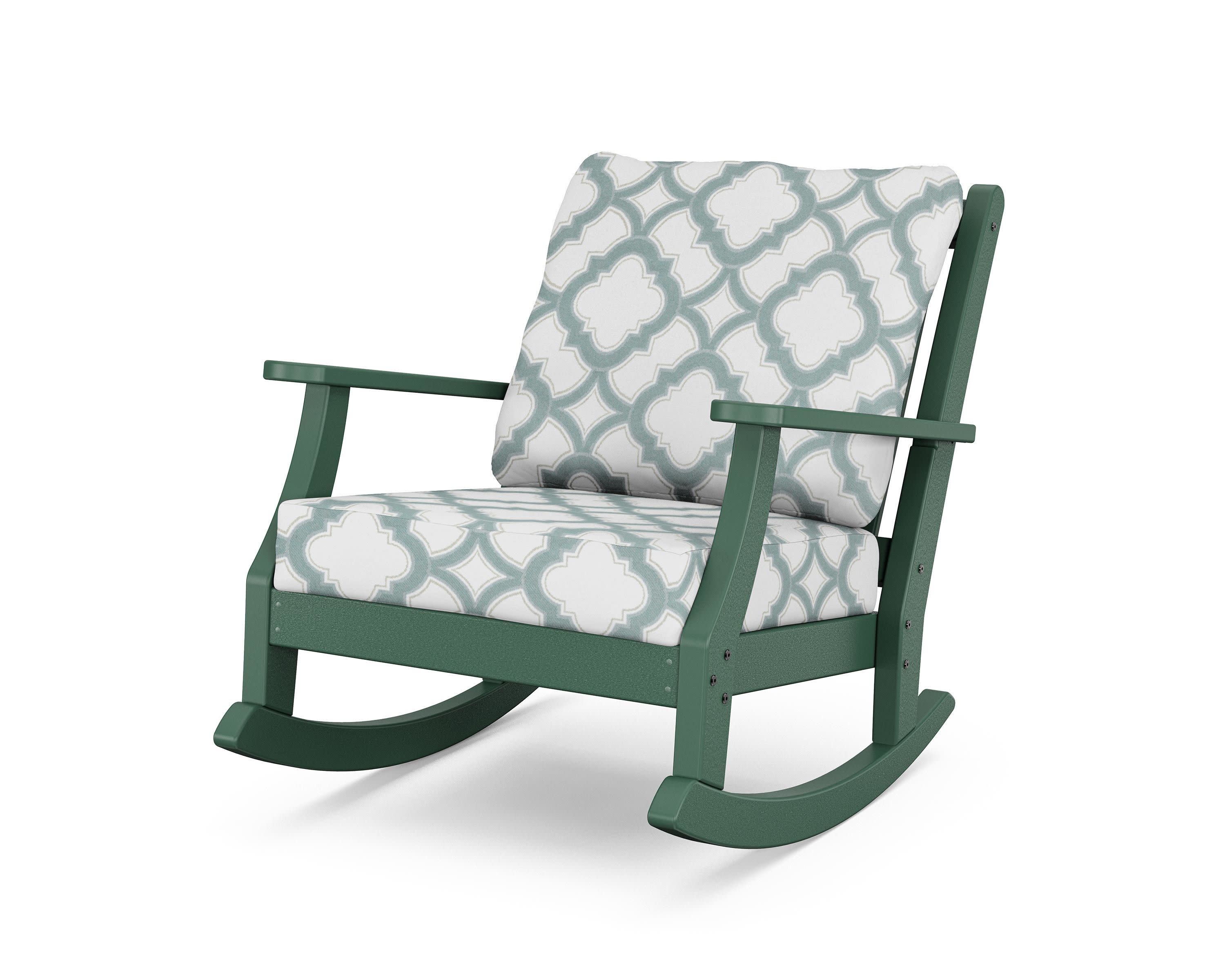 Wovendale Deep Seating Rocking Chair in Green / Trellis Glacier Spa