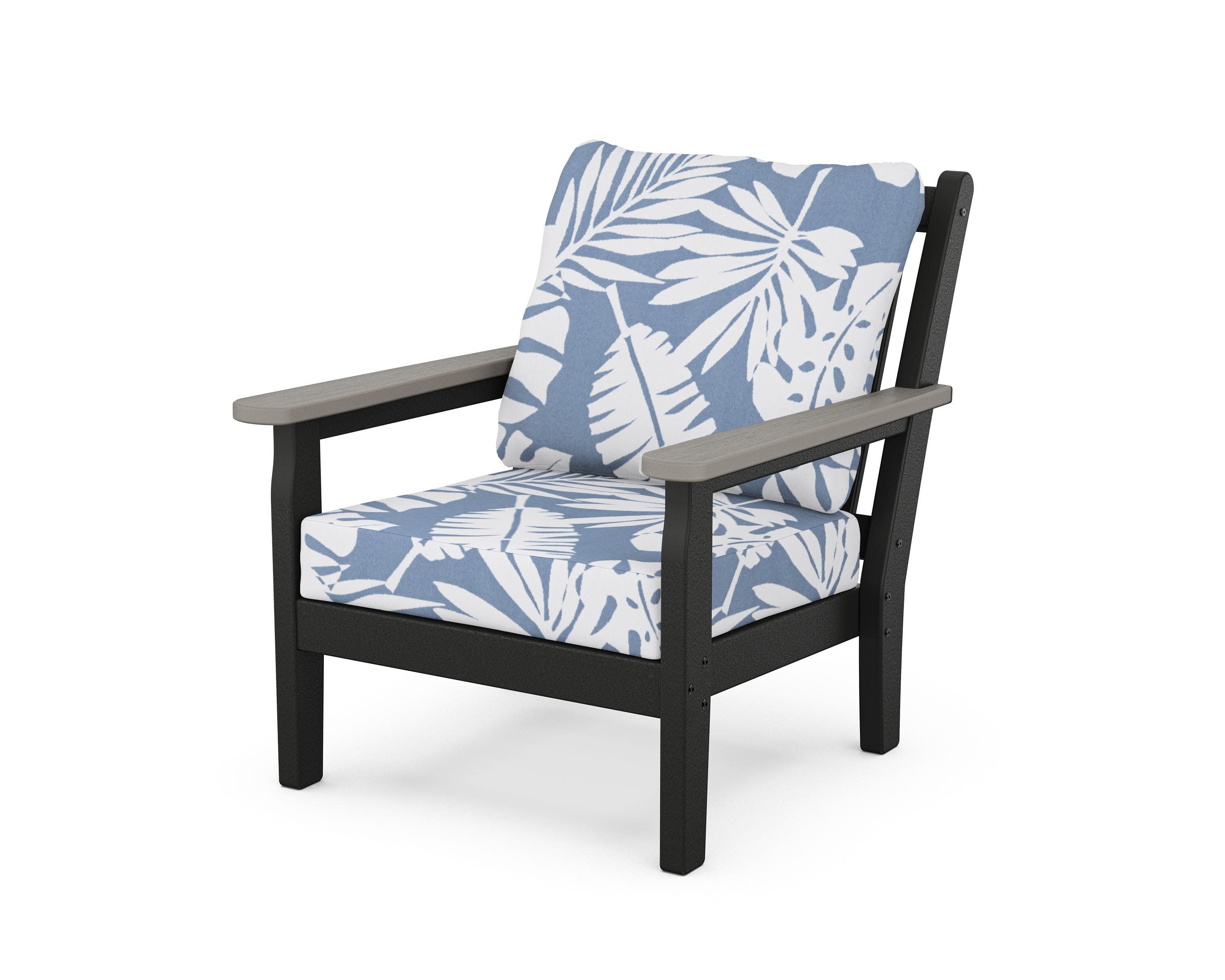 Chippendale Deep Seating Chair in Black / Driftwood / Leaf Sky Blue