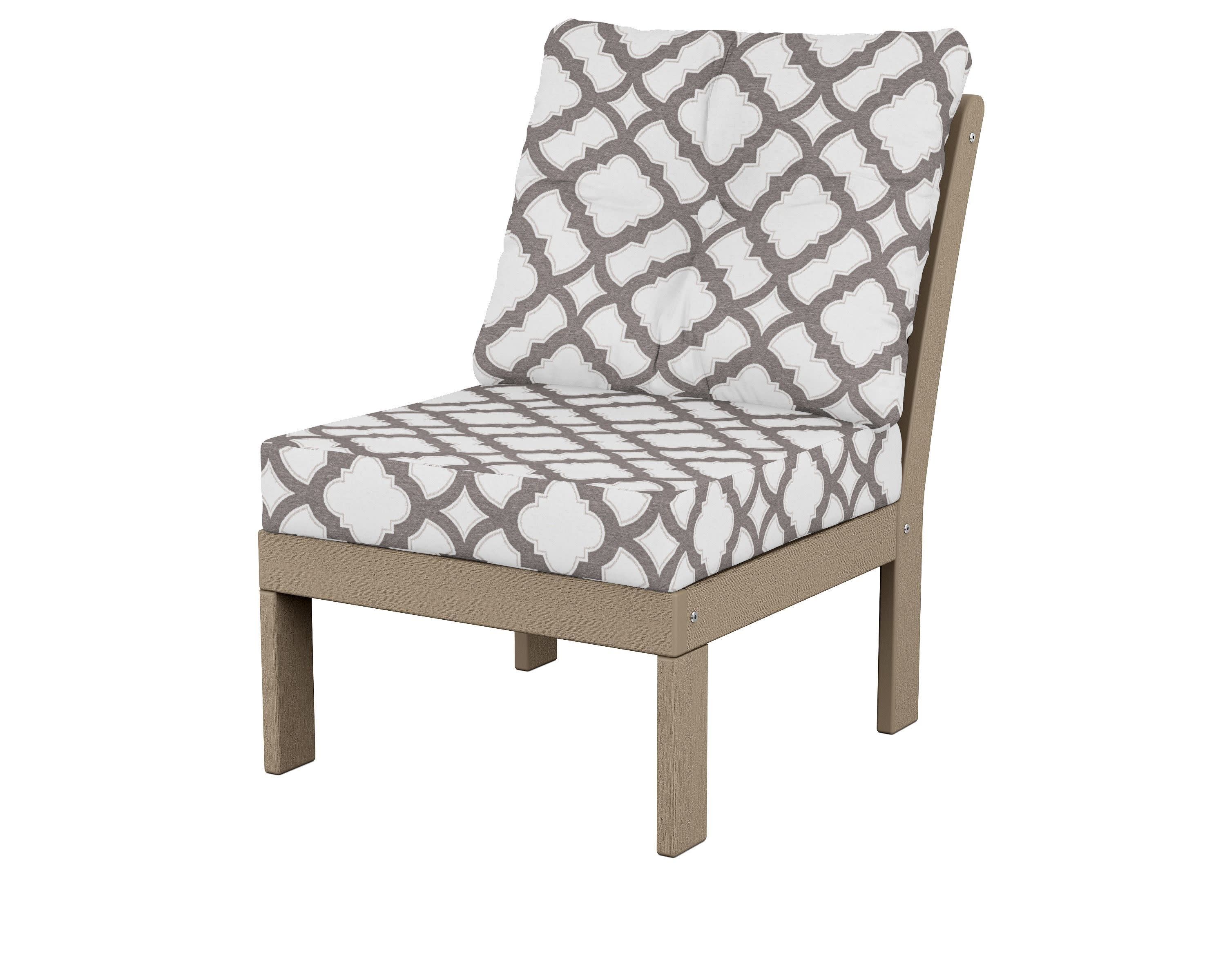 Vineyard Modular Armless Chair in Vintage Sahara / Trellis Grey Mist