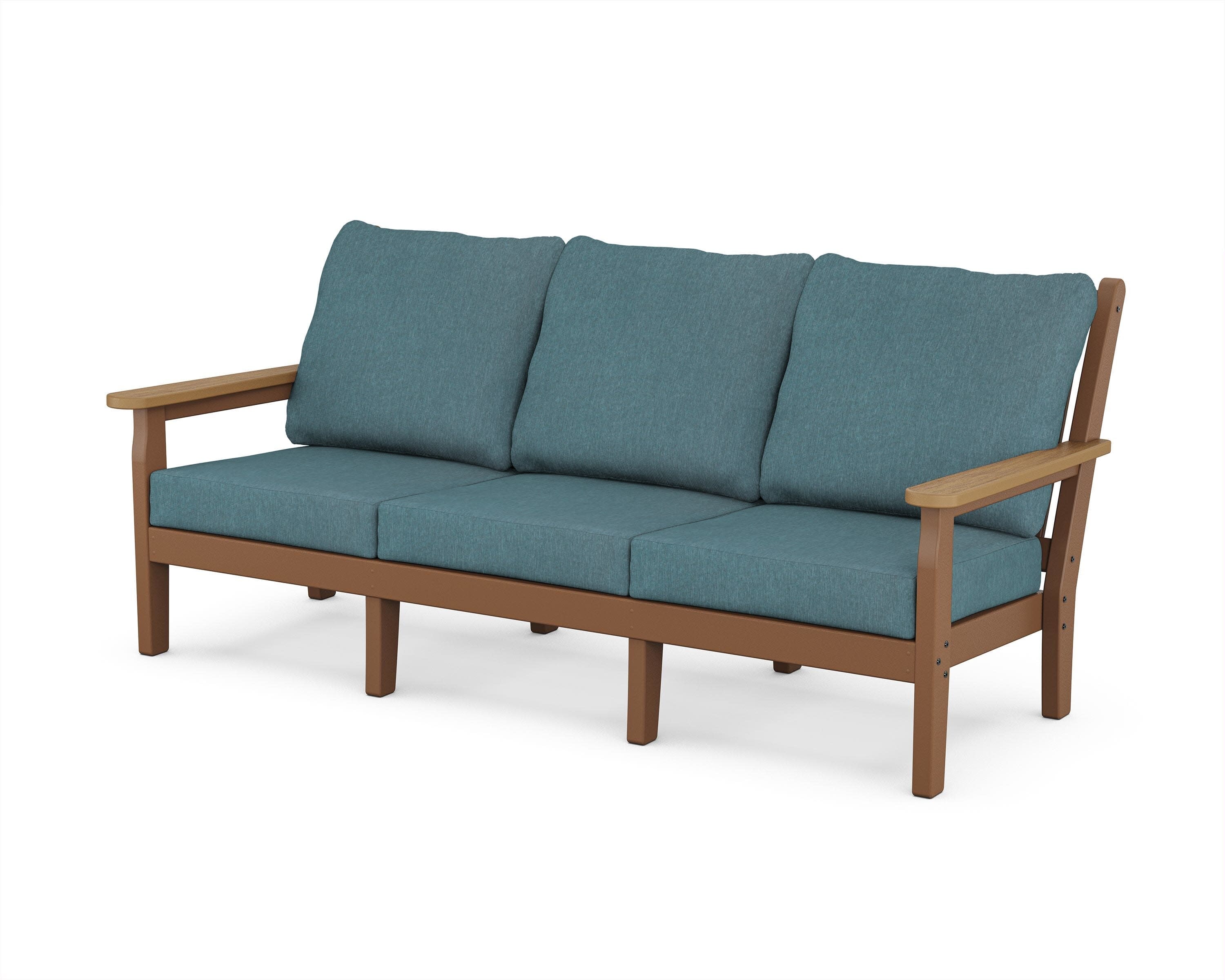 Chippendale Deep Seating Sofa in Teak / Natural / Ocean Teal