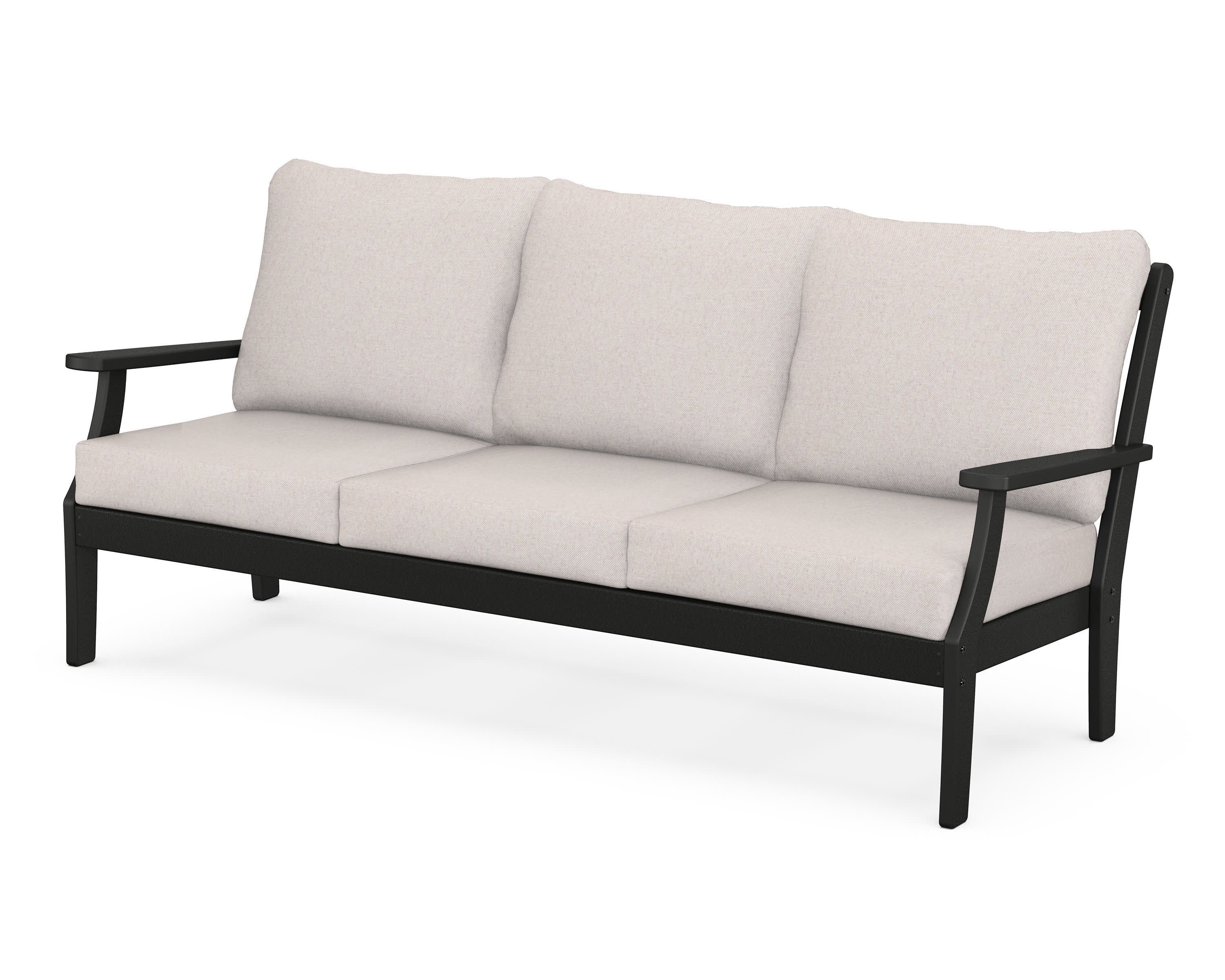 Braxton Deep Seating Sofa in Black / Dune Burlap