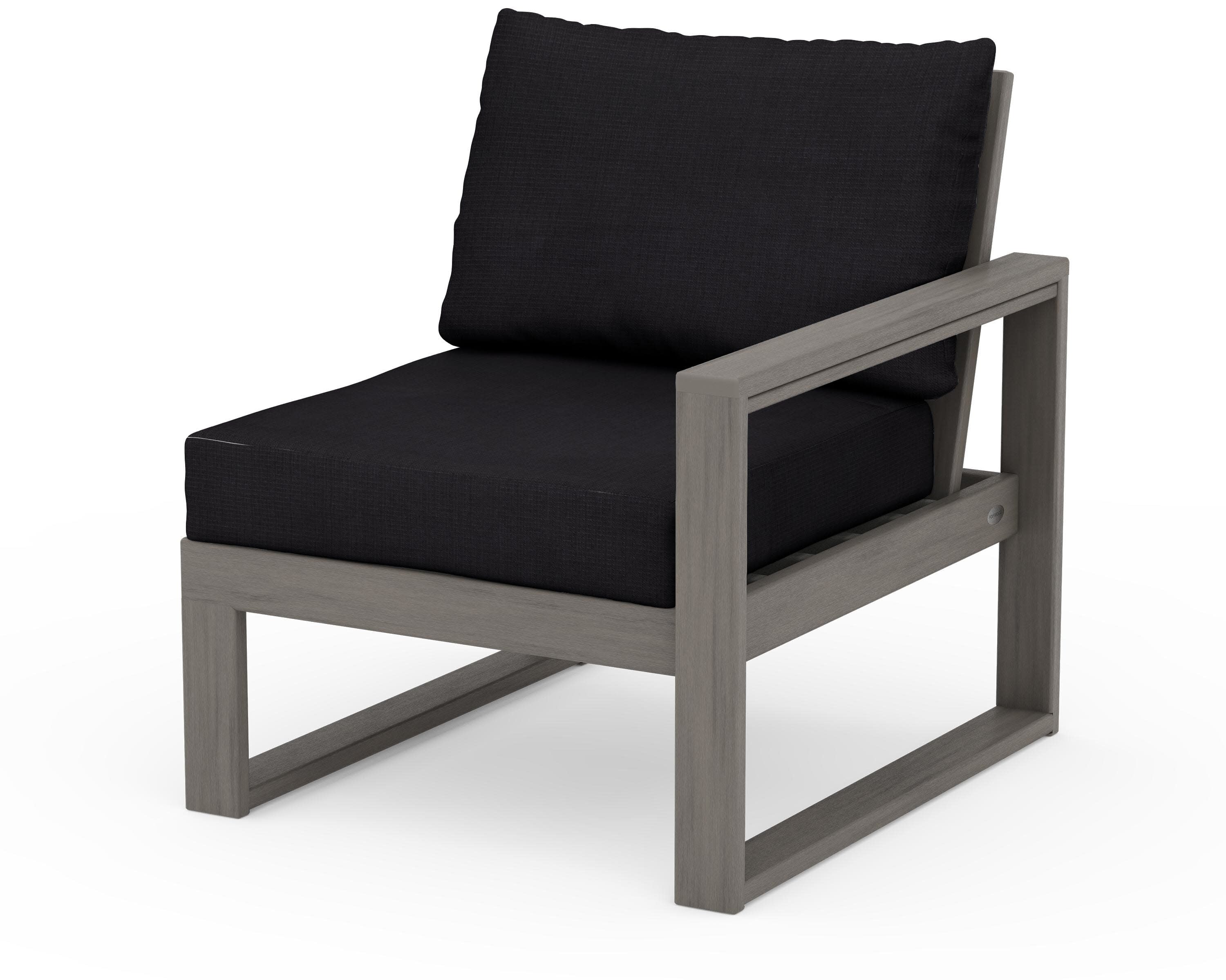 EDGE Modular Right Arm Chair in Driftwood / Midnight Linen