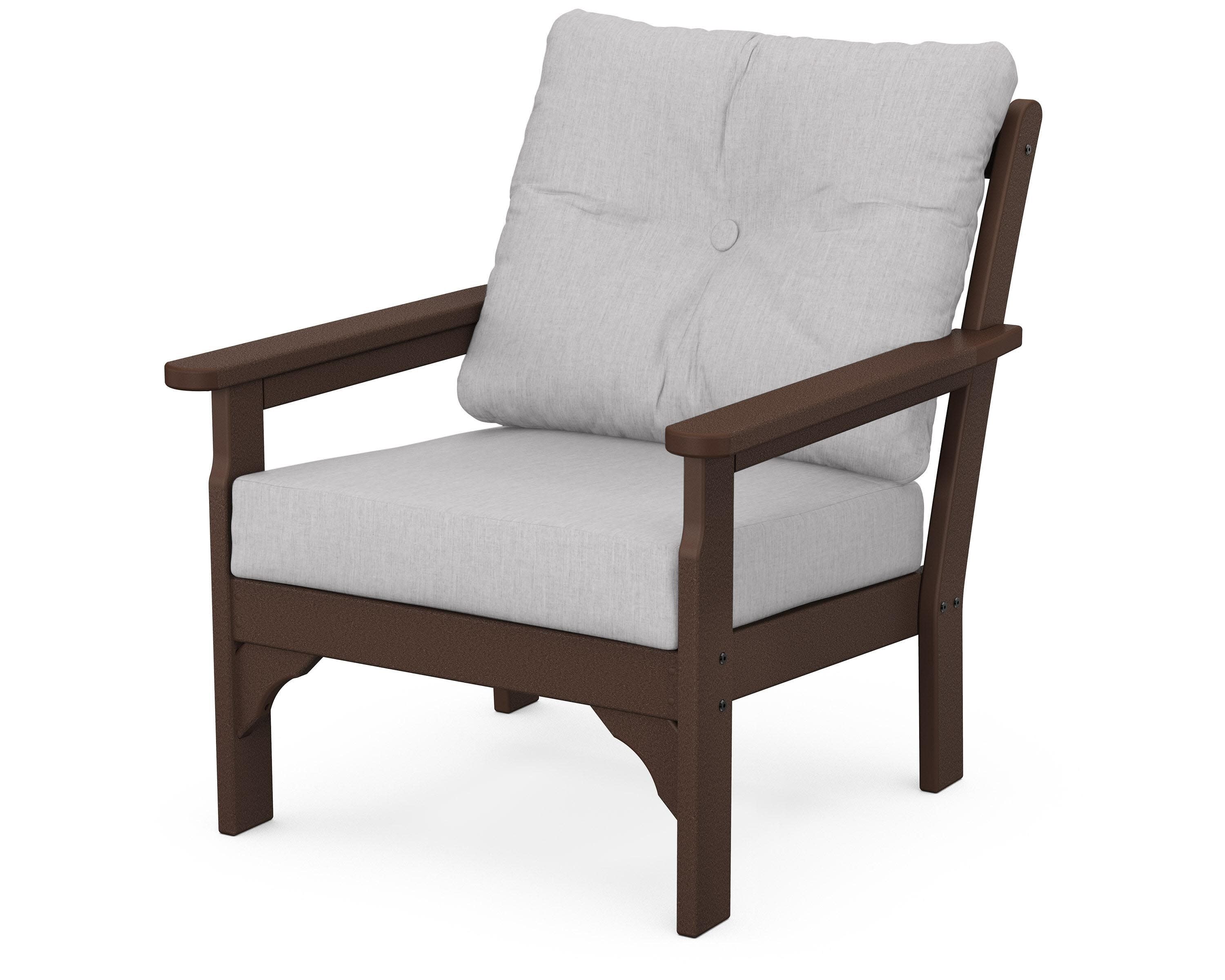 Vineyard Deep Seating Chair in Mahogany / Granite