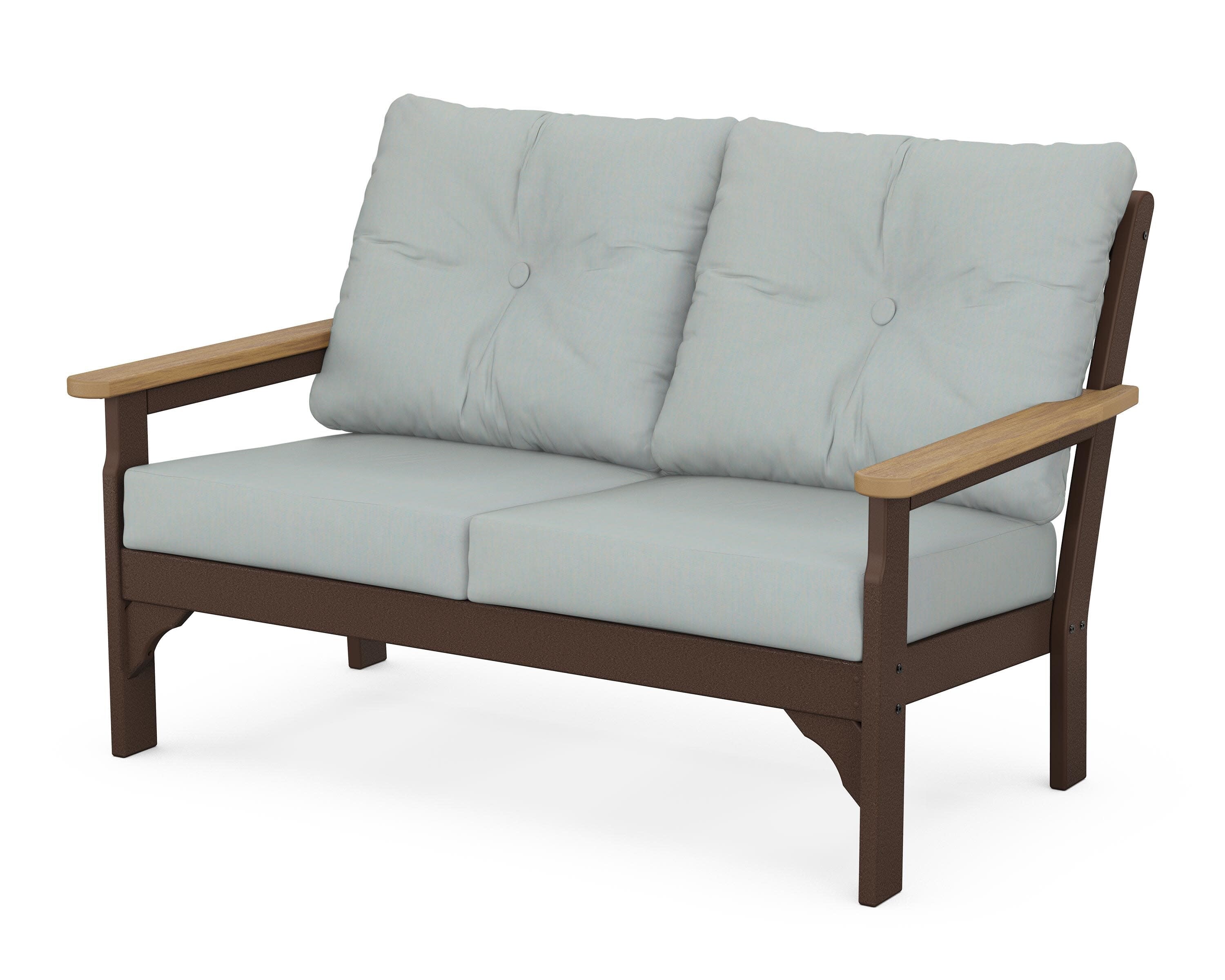 Vineyard Deep Seating Loveseat in Mahogany / Natural / Spa