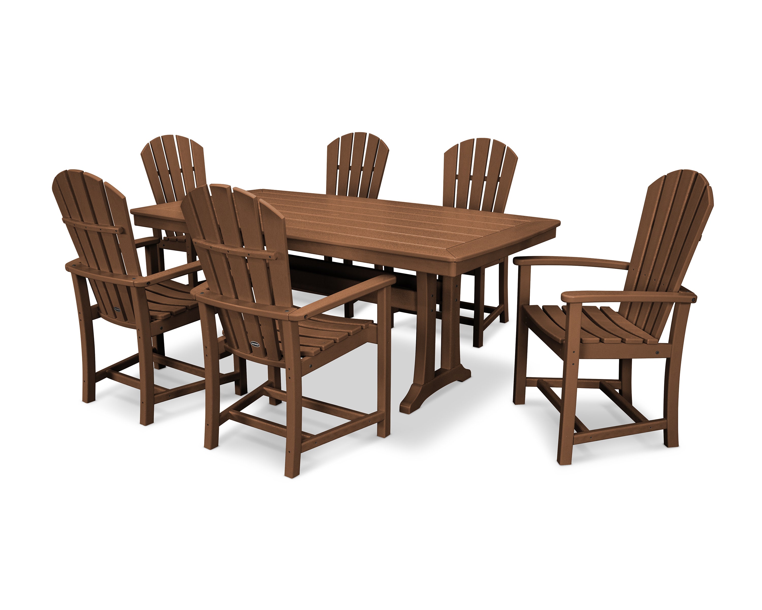 Palm Coast 7-Piece Dining Set with Trestle Legs in Teak