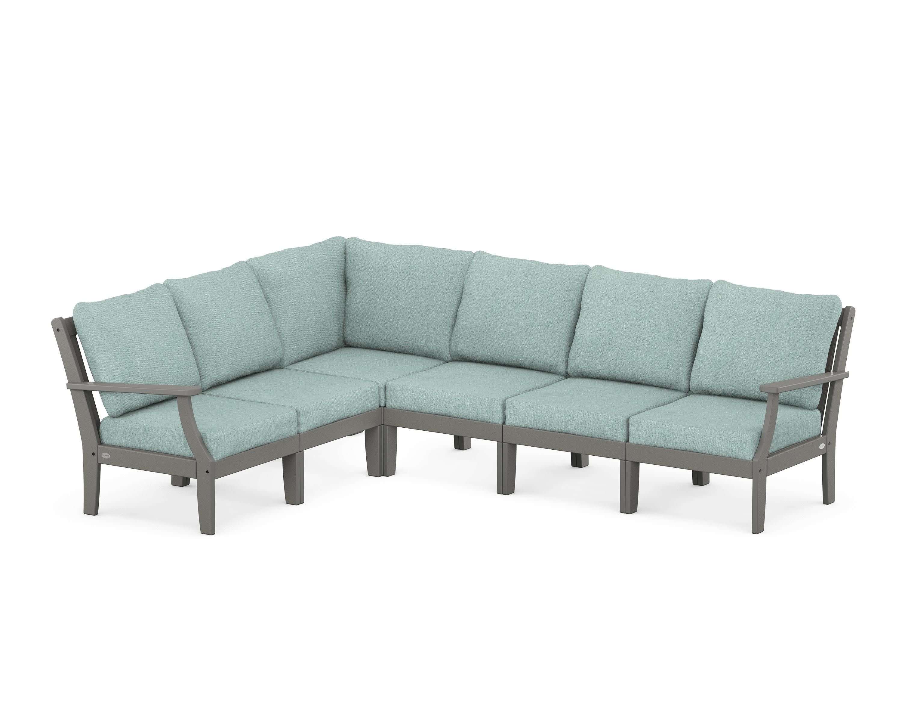Braxton Modular 6-Piece Deep Seating Set in Slate Grey / Glacier Spa