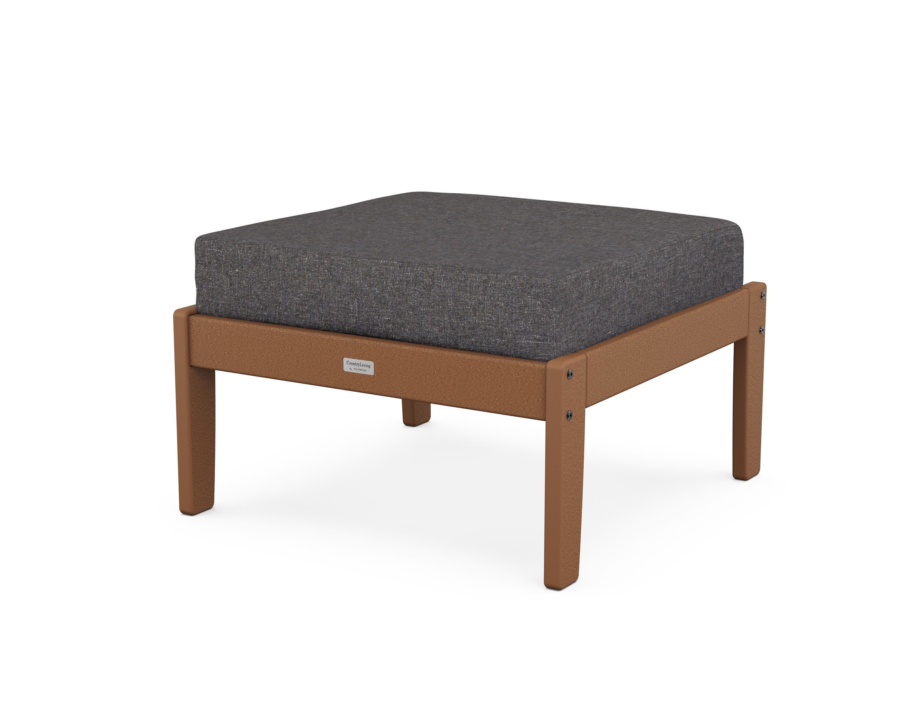 Cottage Deep Seating Ottoman in Teak / Ash Charcoal