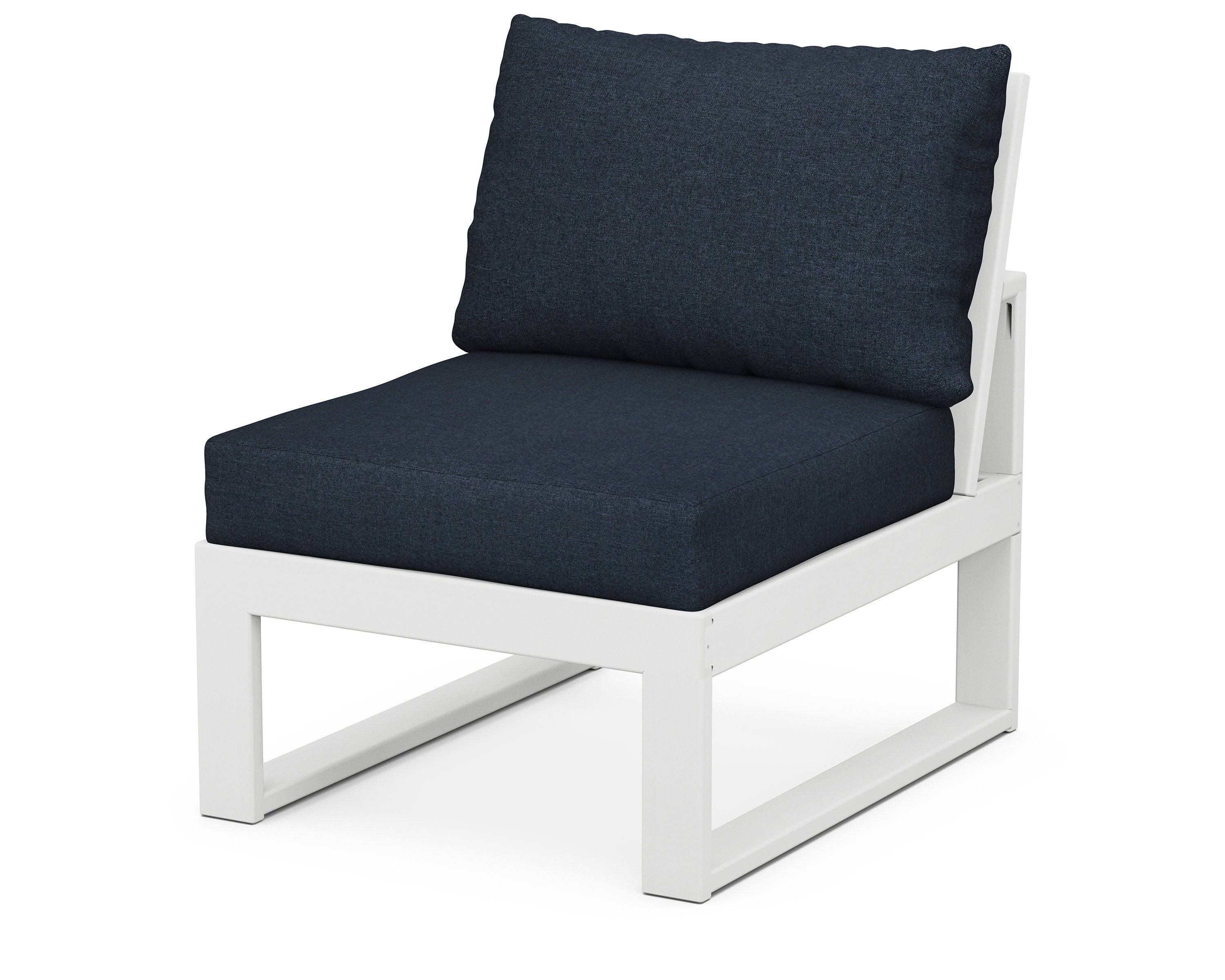 Modular Armless Chair in White / Marine Indigo