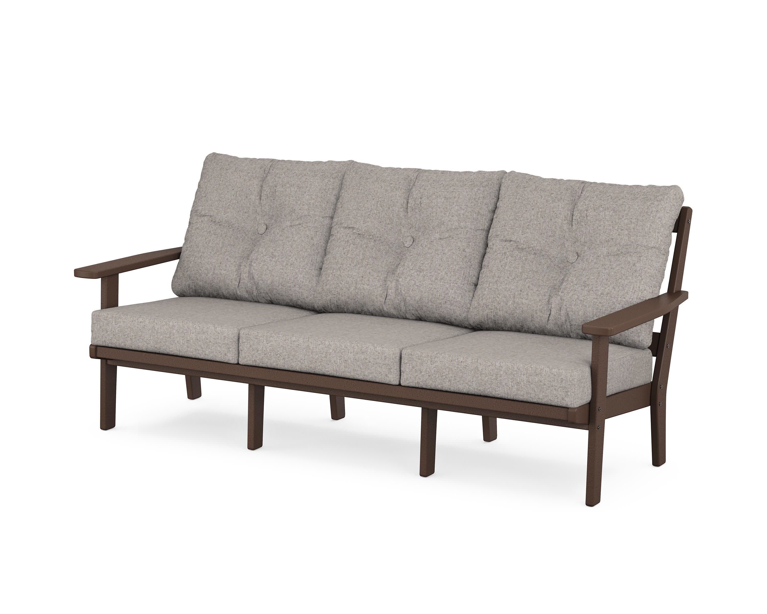 Oxford Deep Seating Sofa in Mahogany / Weathered Tweed