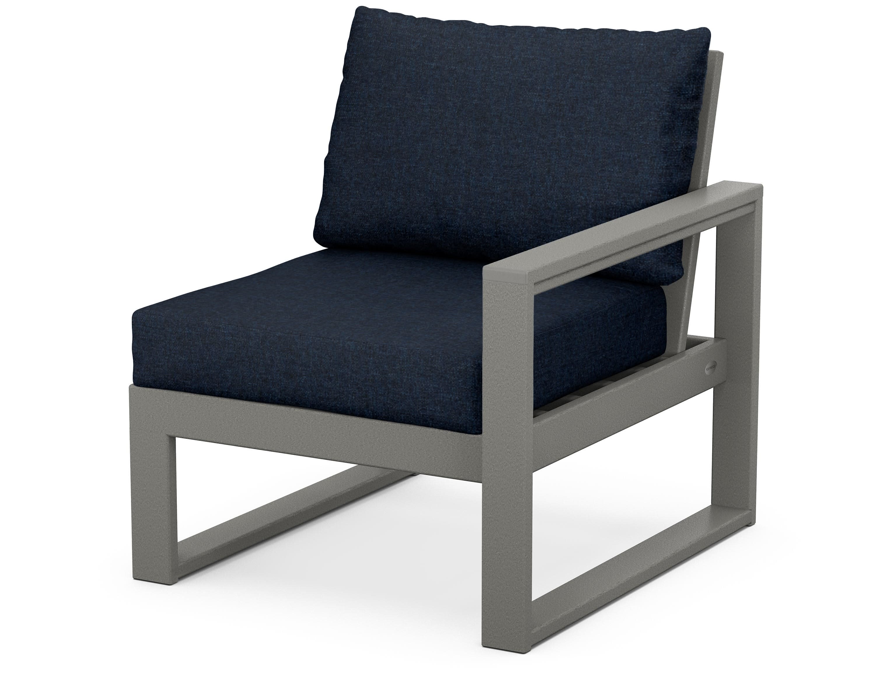 EDGE Modular Right Arm Chair in Slate Grey / Marine Indigo
