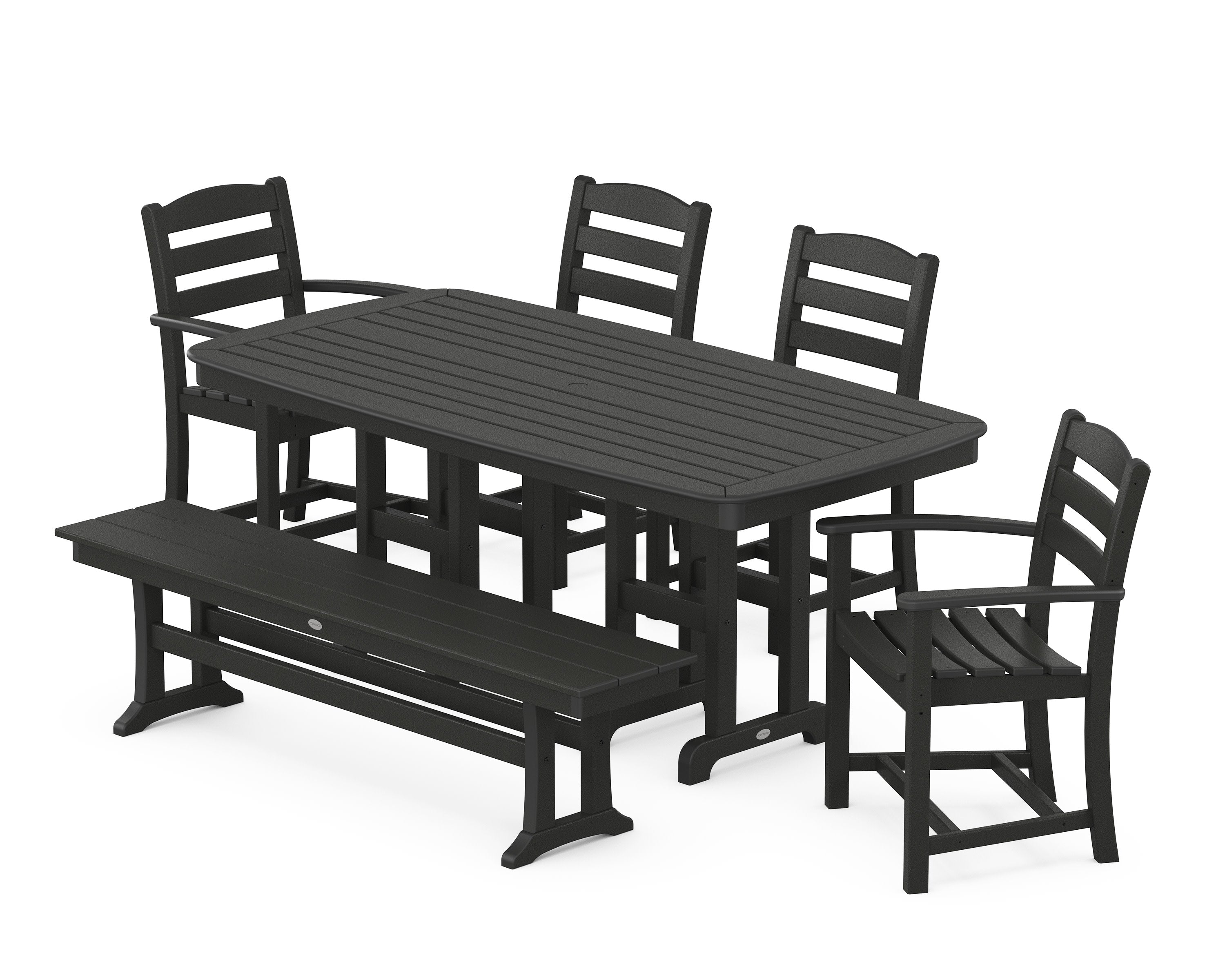 La Casa Caf 6-Piece Dining Set with Bench in Black
