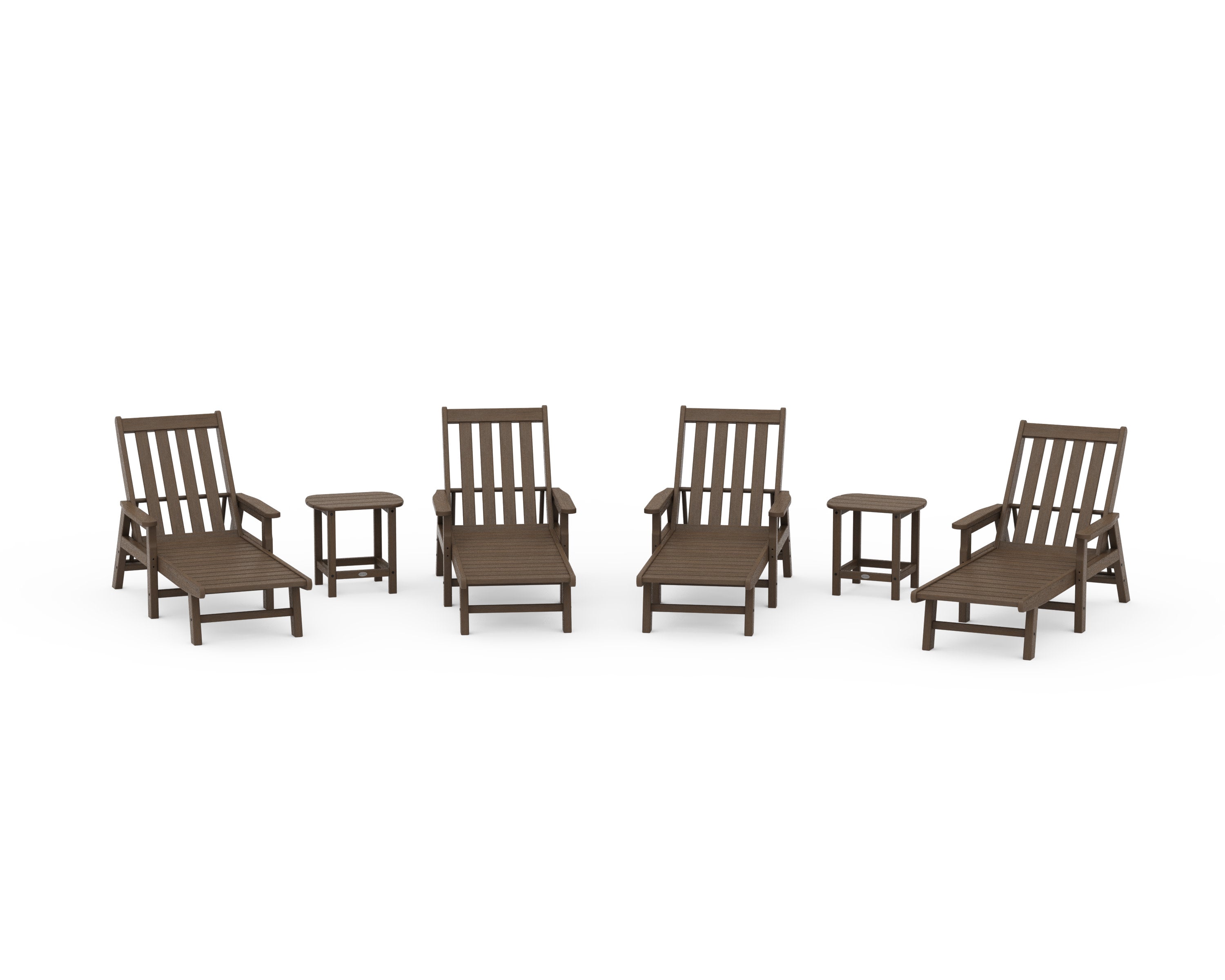 Vineyard 6-Piece Chaise with Arms Set in Kona