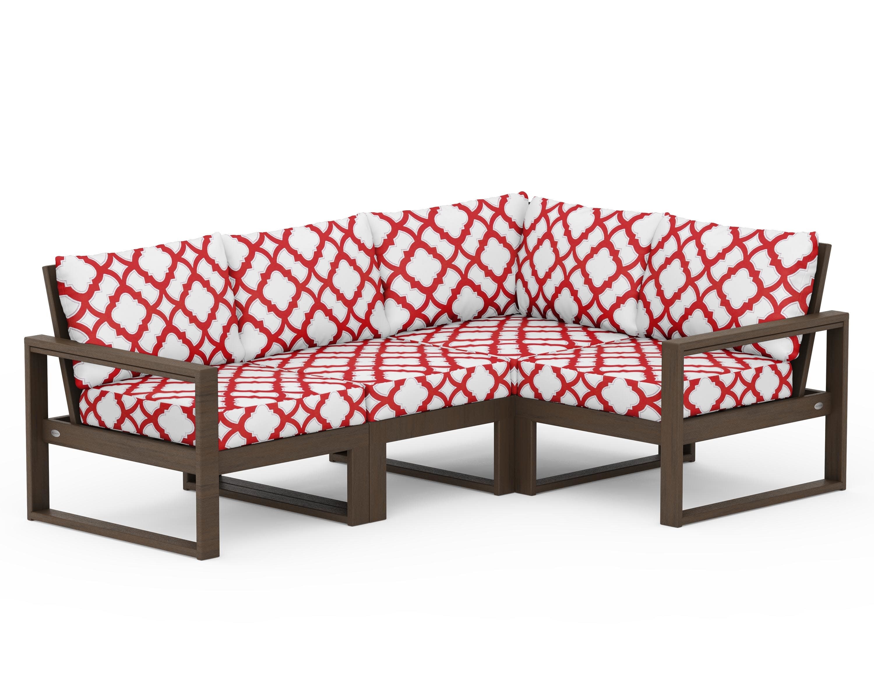 EDGE 4-Piece Modular Deep Seating Set in Kona / Trellis Crimson