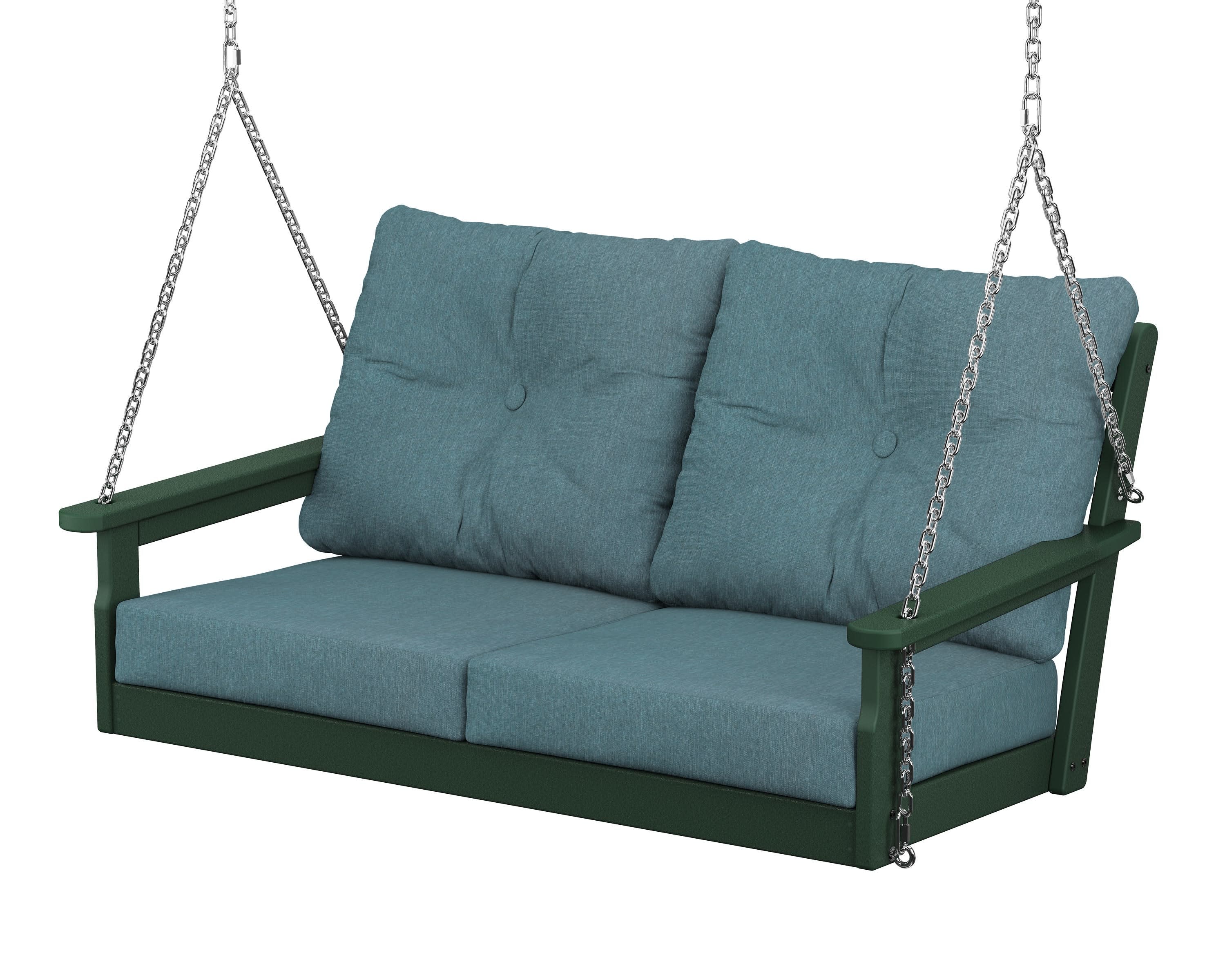 Vineyard Deep Seating Swing in Green / Ocean Teal