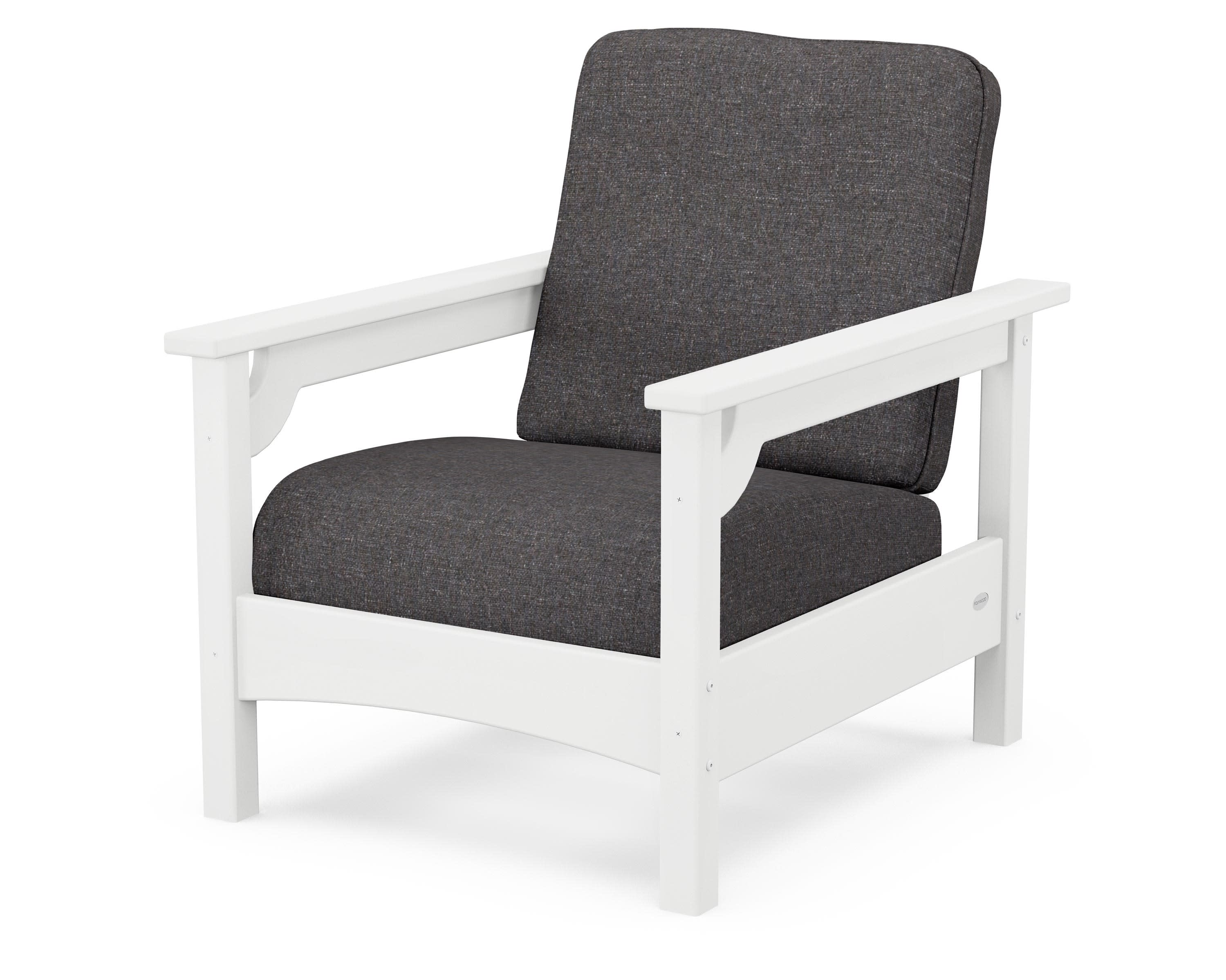 Club Chair in White / Ash Charcoal
