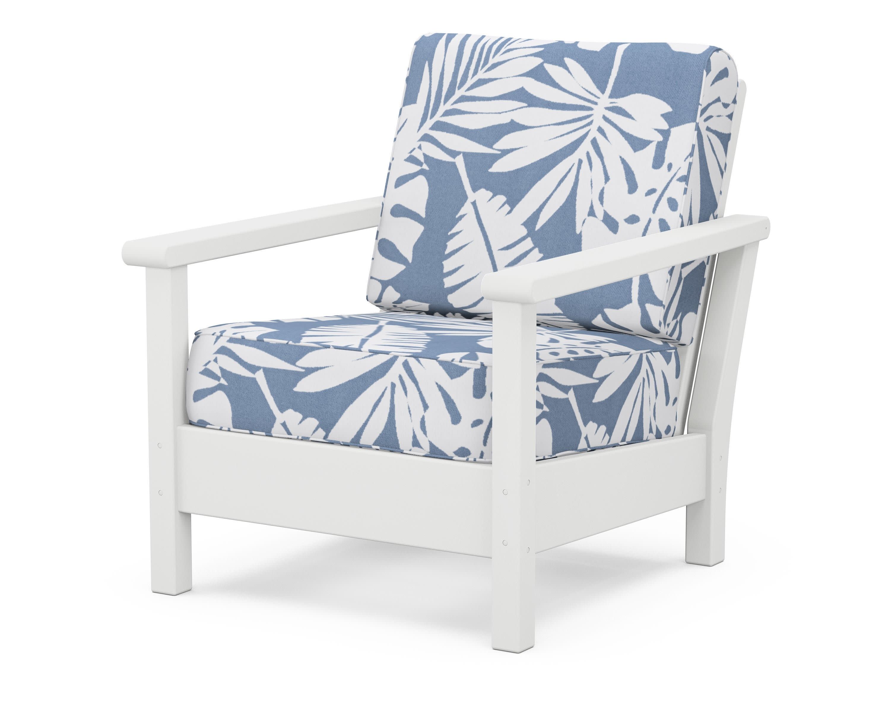 Harbour Deep Seating Chair in White / Leaf Sky Blue