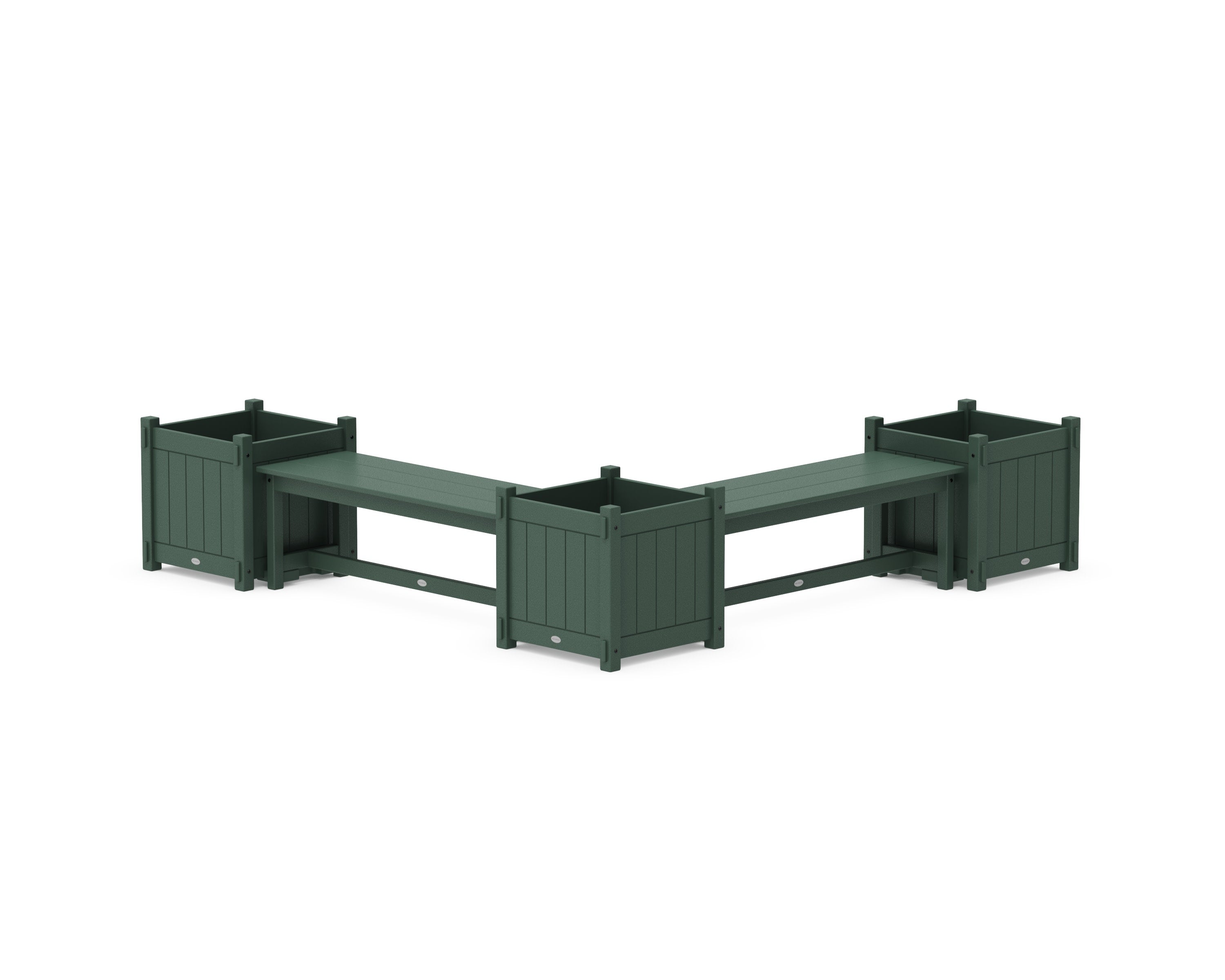 48" Vineyard L- Shaped Planter Bench Corner Set - Large in Green