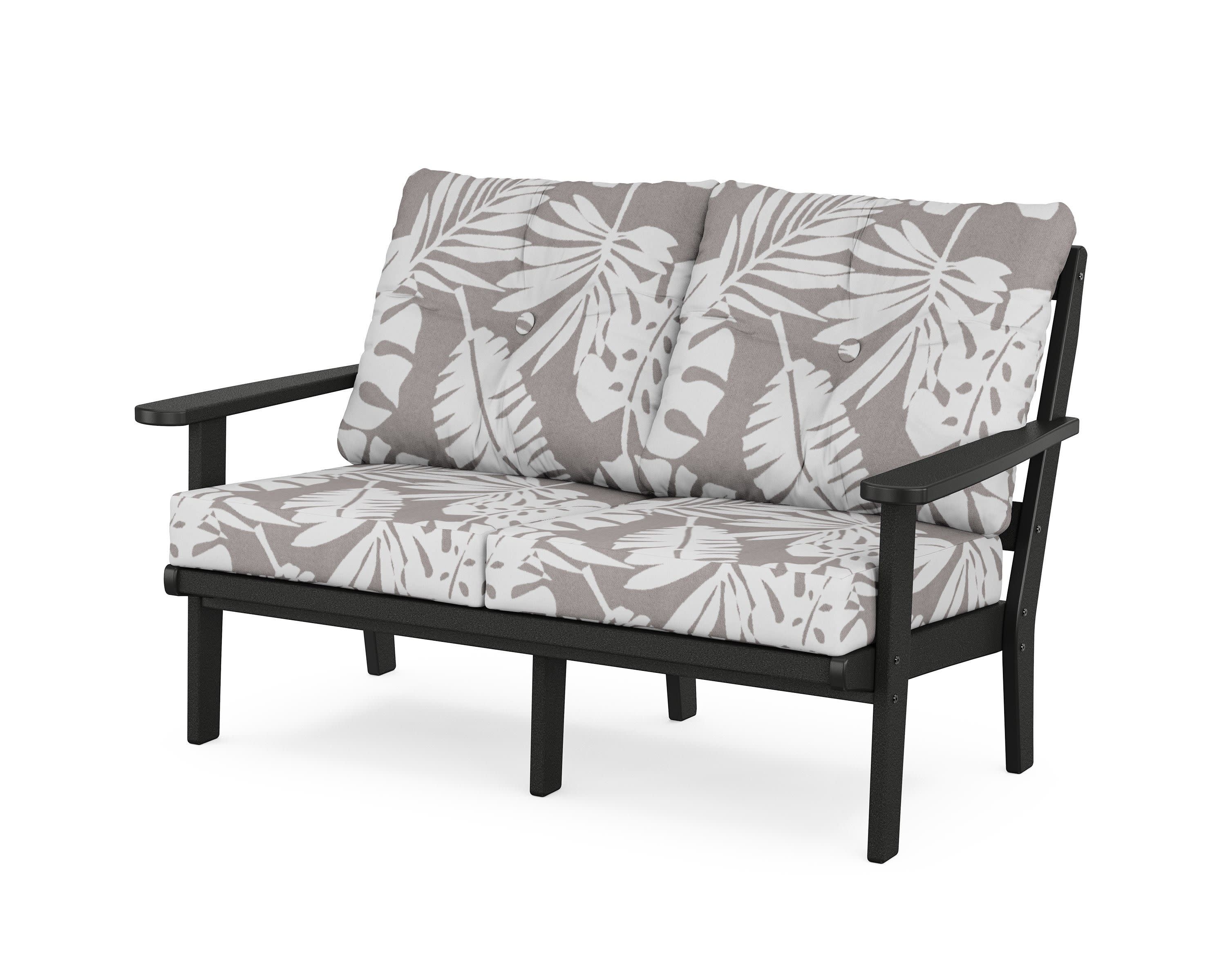 Mission Deep SeatingLoveseat in Black / Leaf Grey Mist