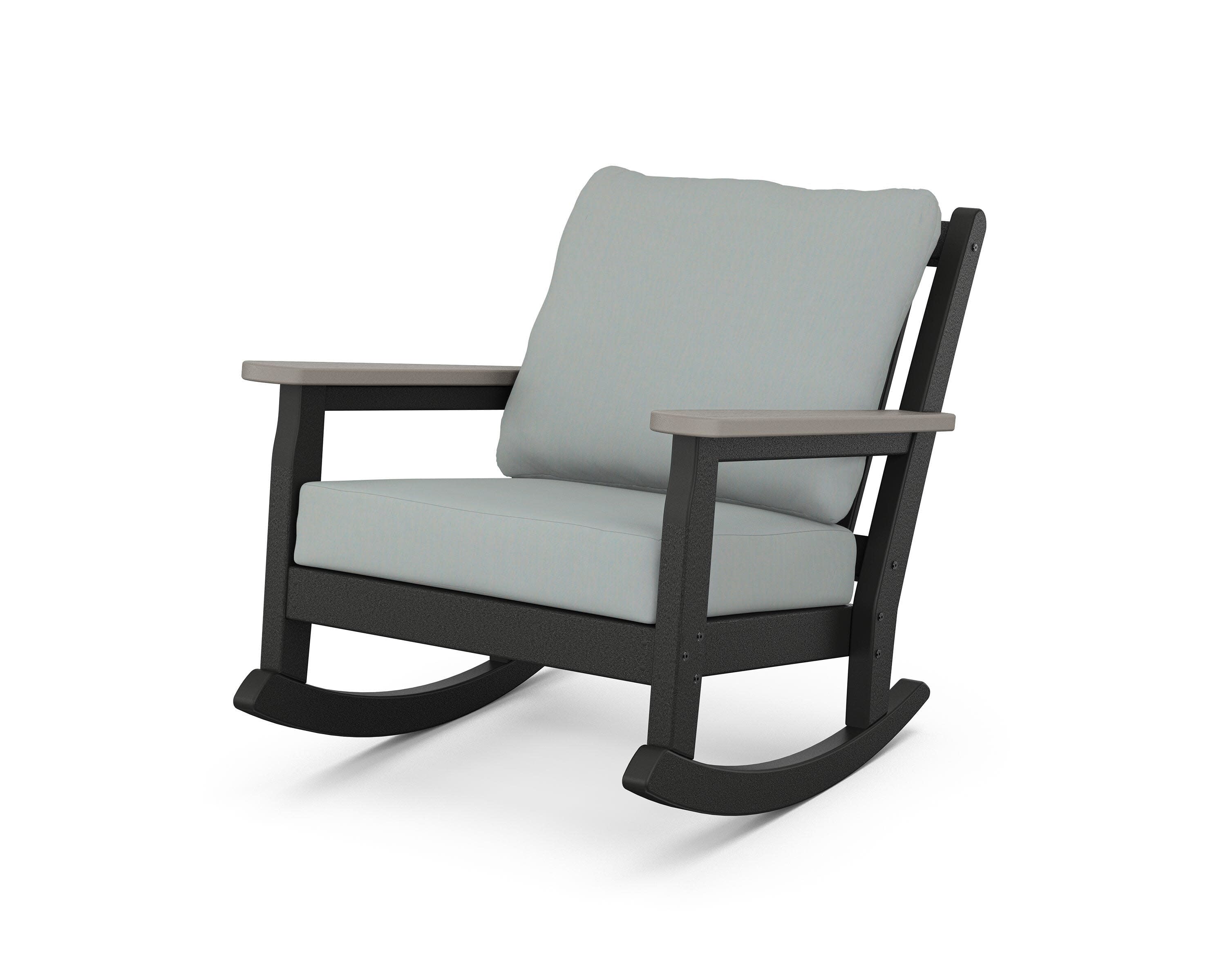 Chippendale Deep Seating Rocking Chair in Black / Driftwood / Spa
