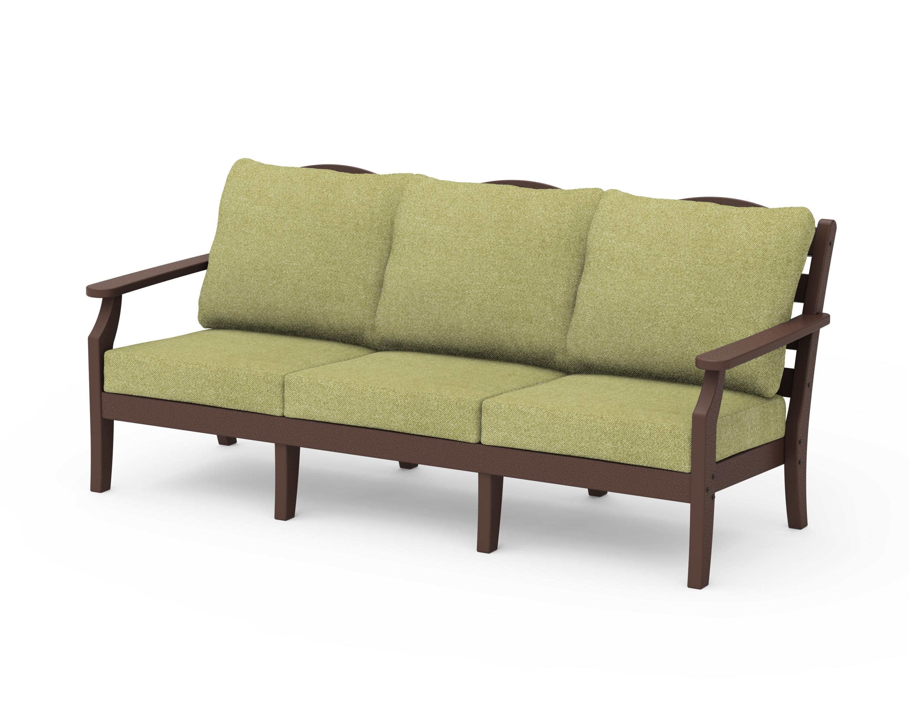 Savannah Deep Seating Sofa in Mahogany / Chartreuse Boucle