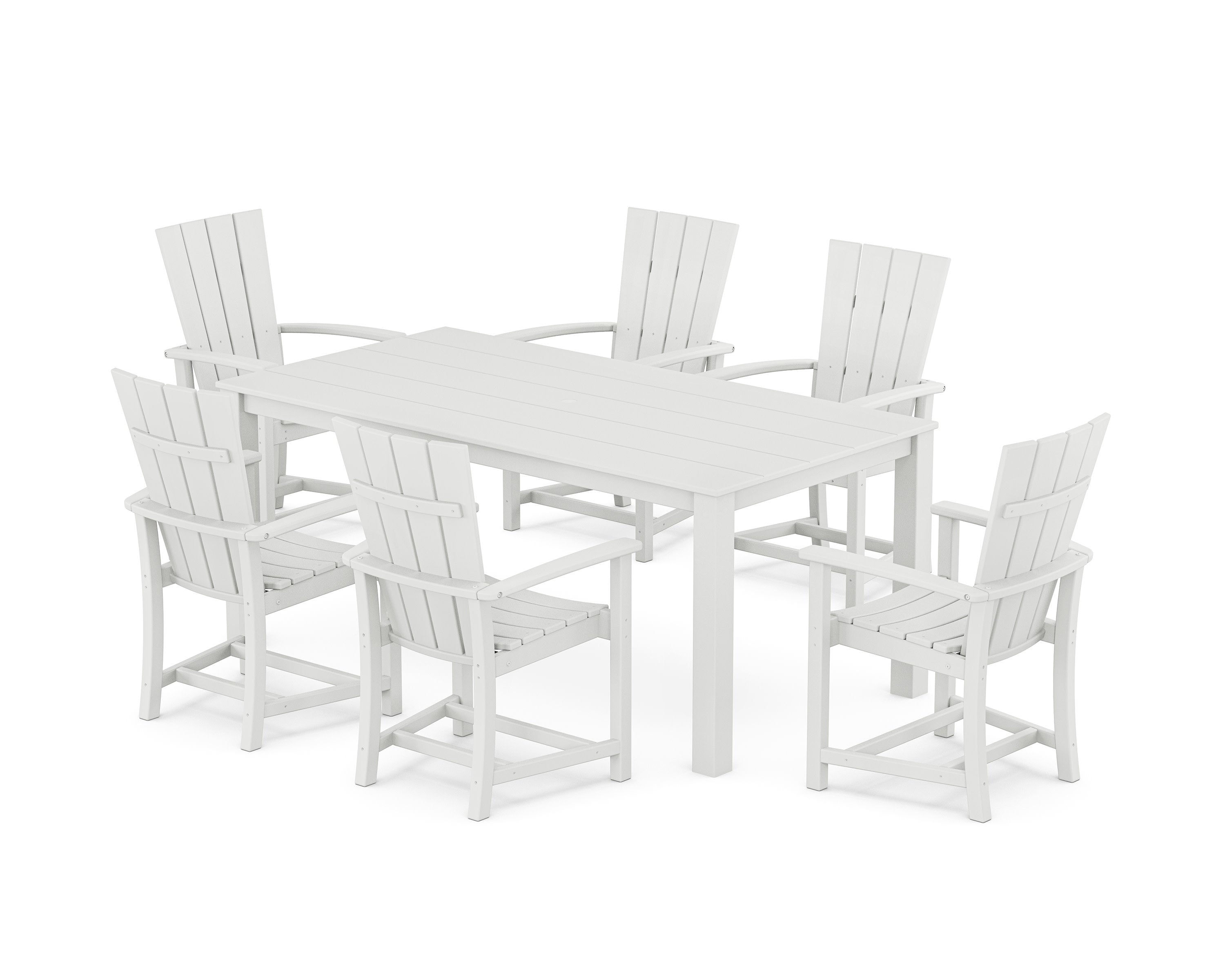 Quattro 7-Piece Parsons Dining Set in White