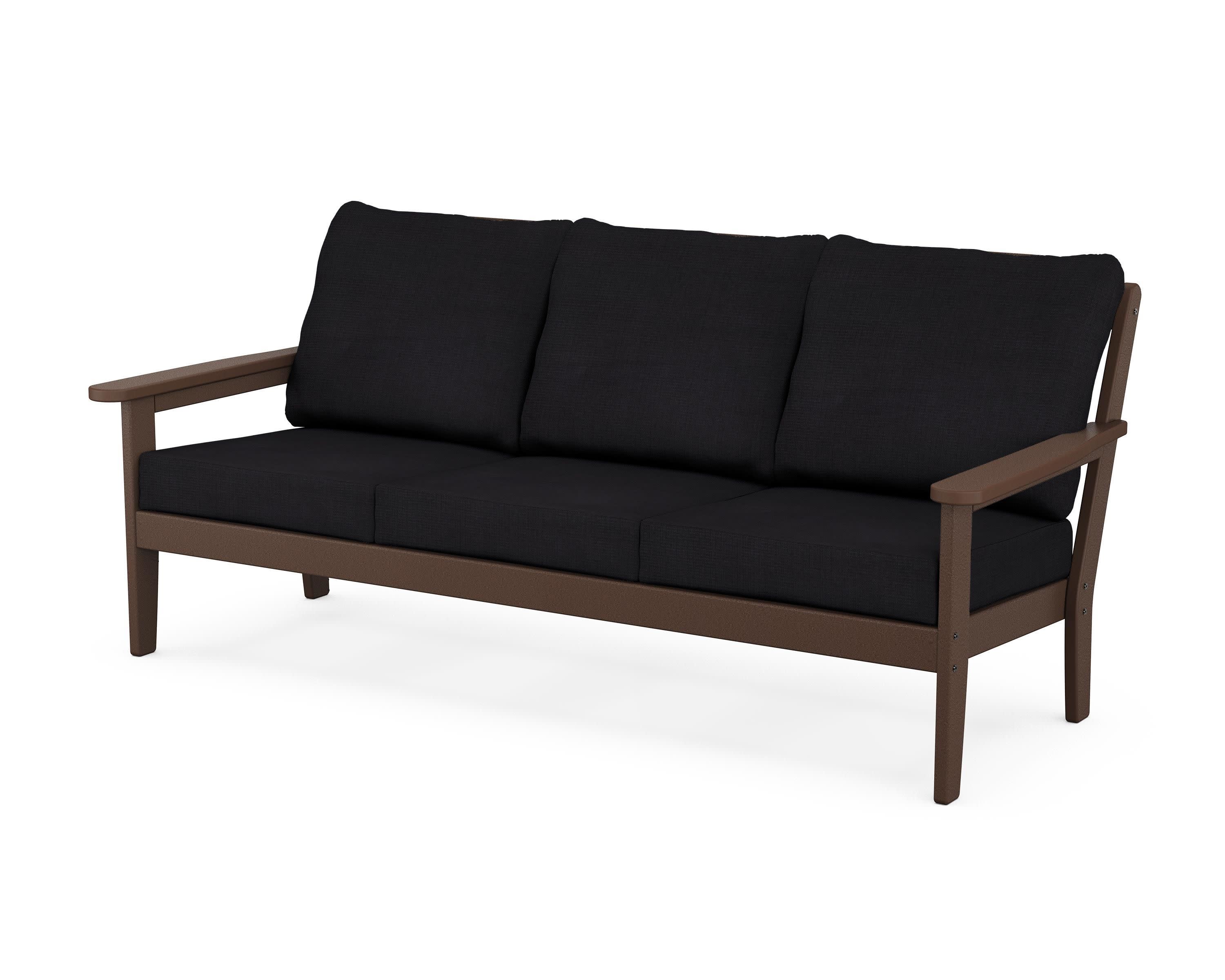 Cottage Deep Seating Sofa in Mahogany / Midnight Linen