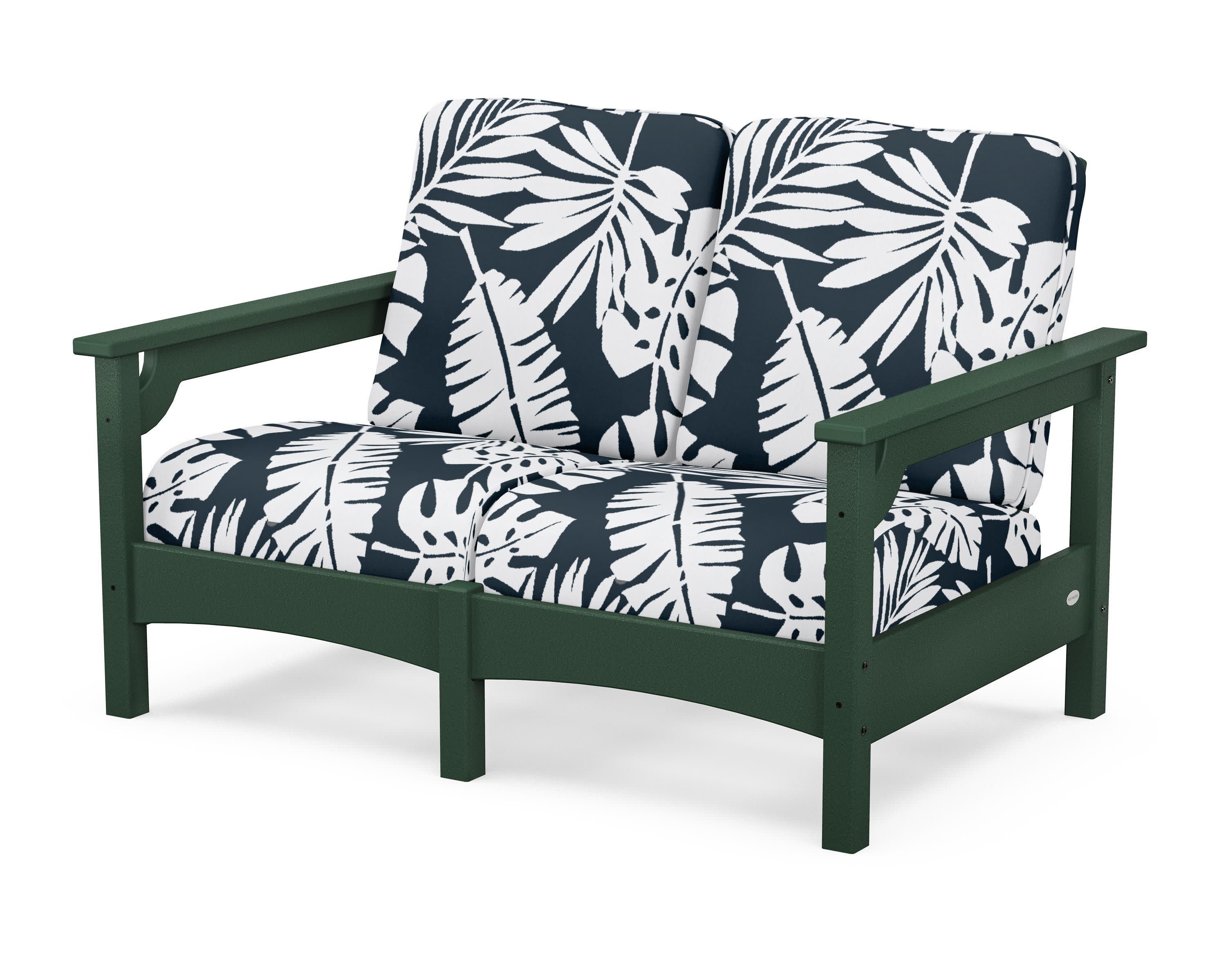 Club Loveseat in Green / Leaf Marine Indigo