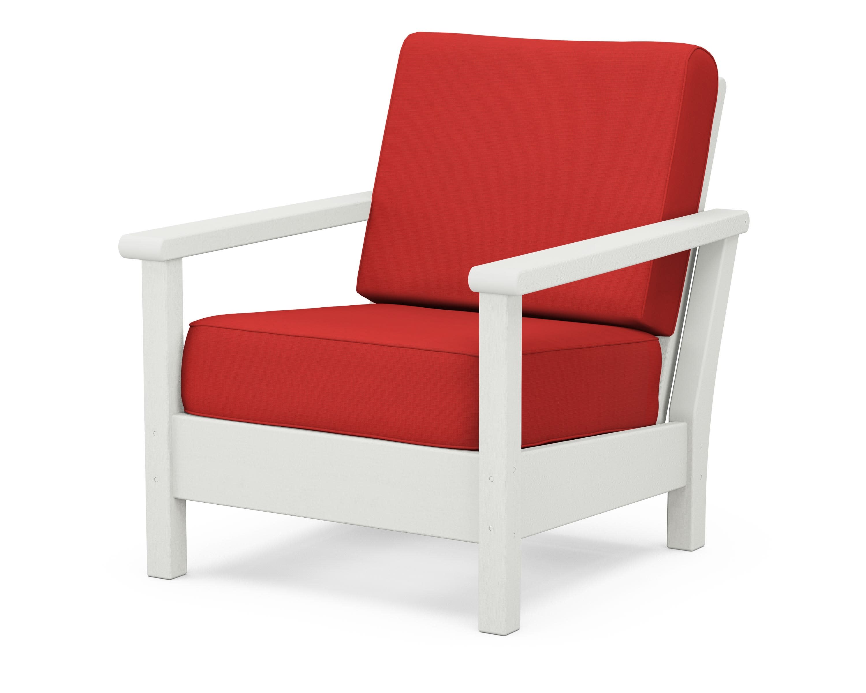 Harbour Deep Seating Chair in Vintage White / Crimson Linen