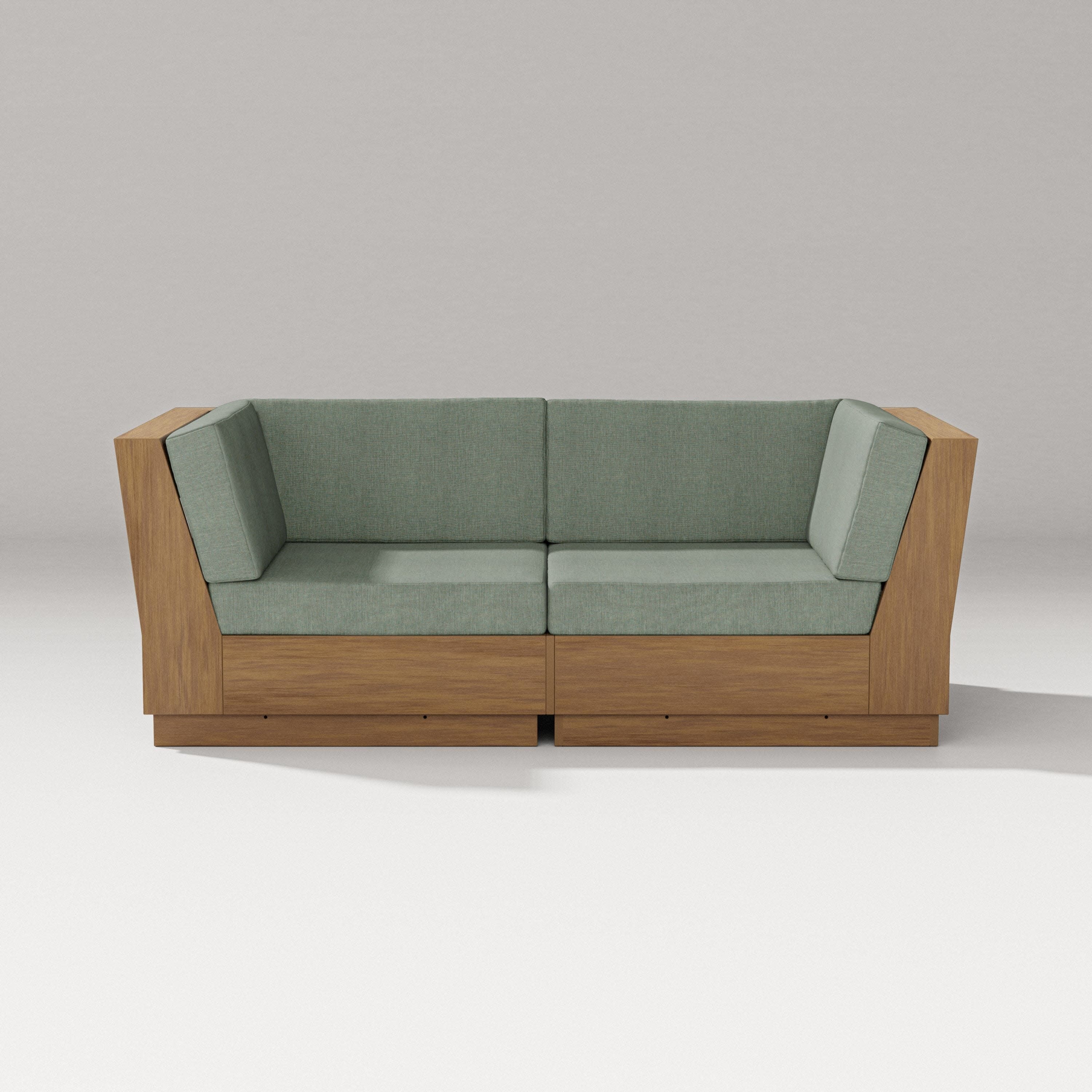 Elevate Loveseat Sectional in Natural / Cast Sage