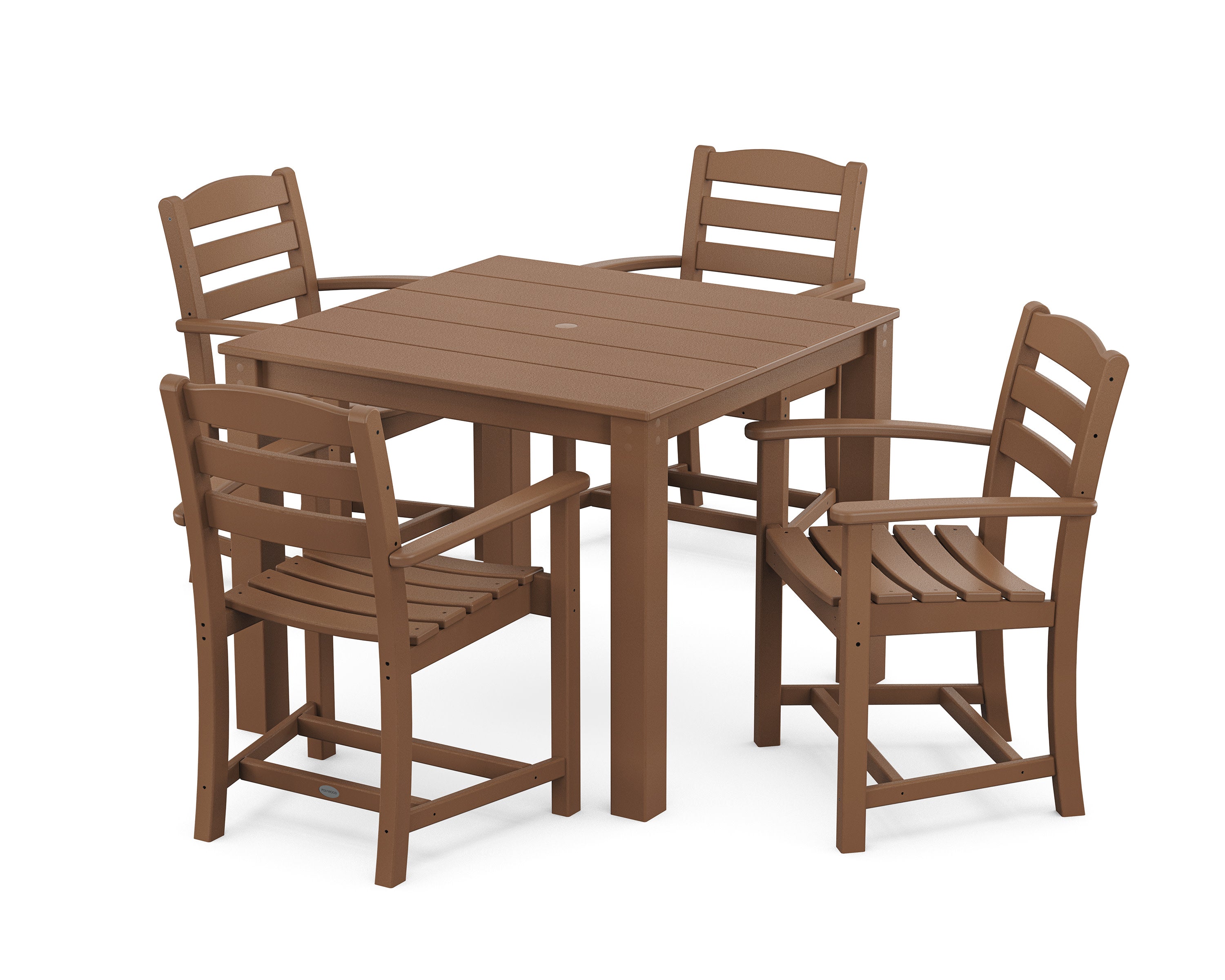 La Casa Cafe' 5-Piece Parsons Dining Set in Teak